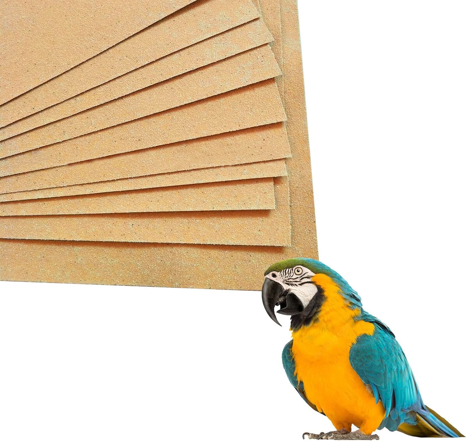 400 Pcs Gravel Paper for Bird Cage, 43 x 28 cm Bird Cage Gravel Liner, Bird Grinding Sandpaper, Easy Clean Pet Sandpaper, Calcium Paper with Sea Sand for Birds Parrots Conures Cockatiels Wild Birds โ image 1
