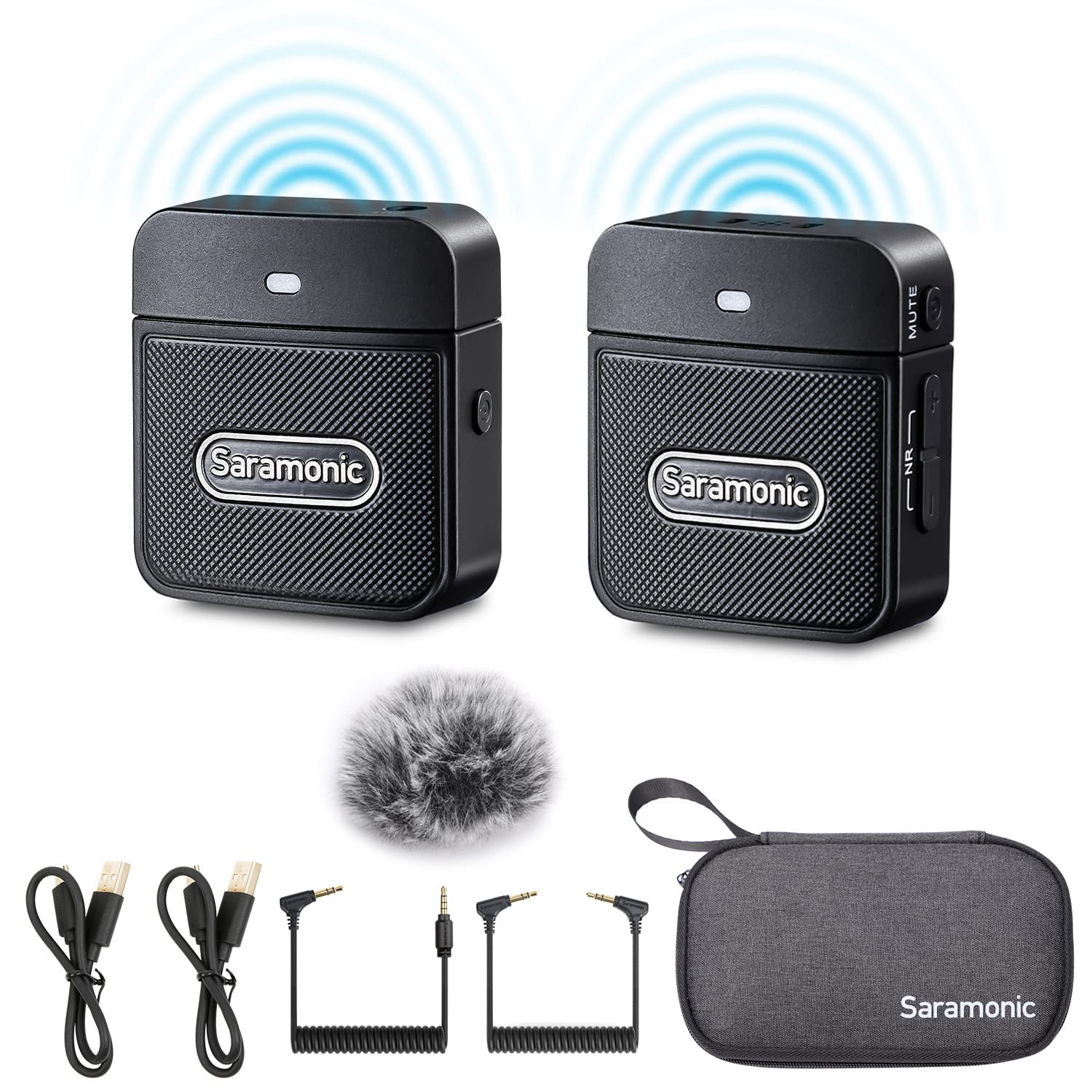 Wireless Lavalier Microphone Blink100 B1 2.4GHz Wireless Microphone With Transmitter & Receiver for DSLR Cameras, iPhone,iPad and Android, 164ft Range, Lapel Mic for Recording, Teaching