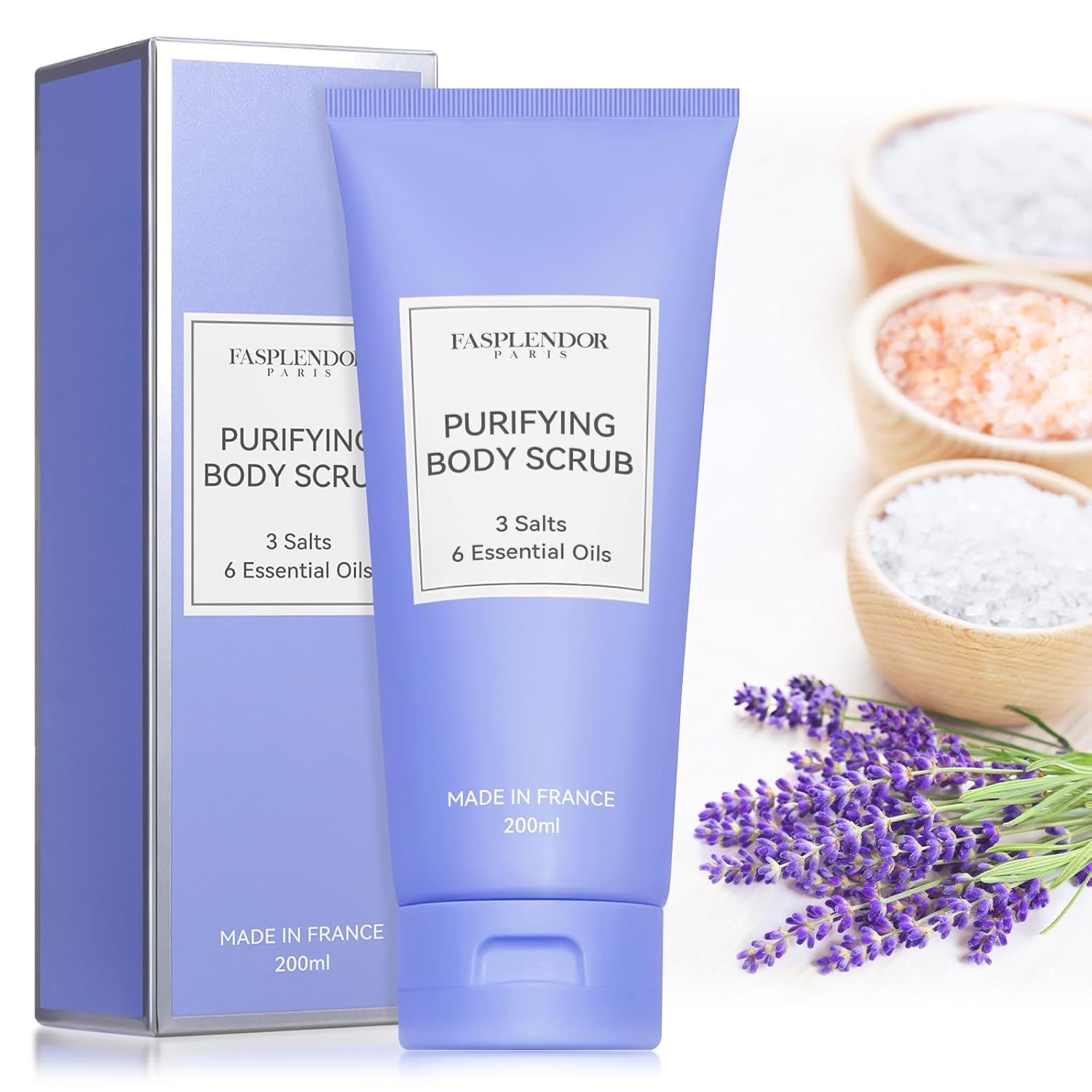 FASPLENDOR Lavender Oil Exfoliating Body Scrub with 3