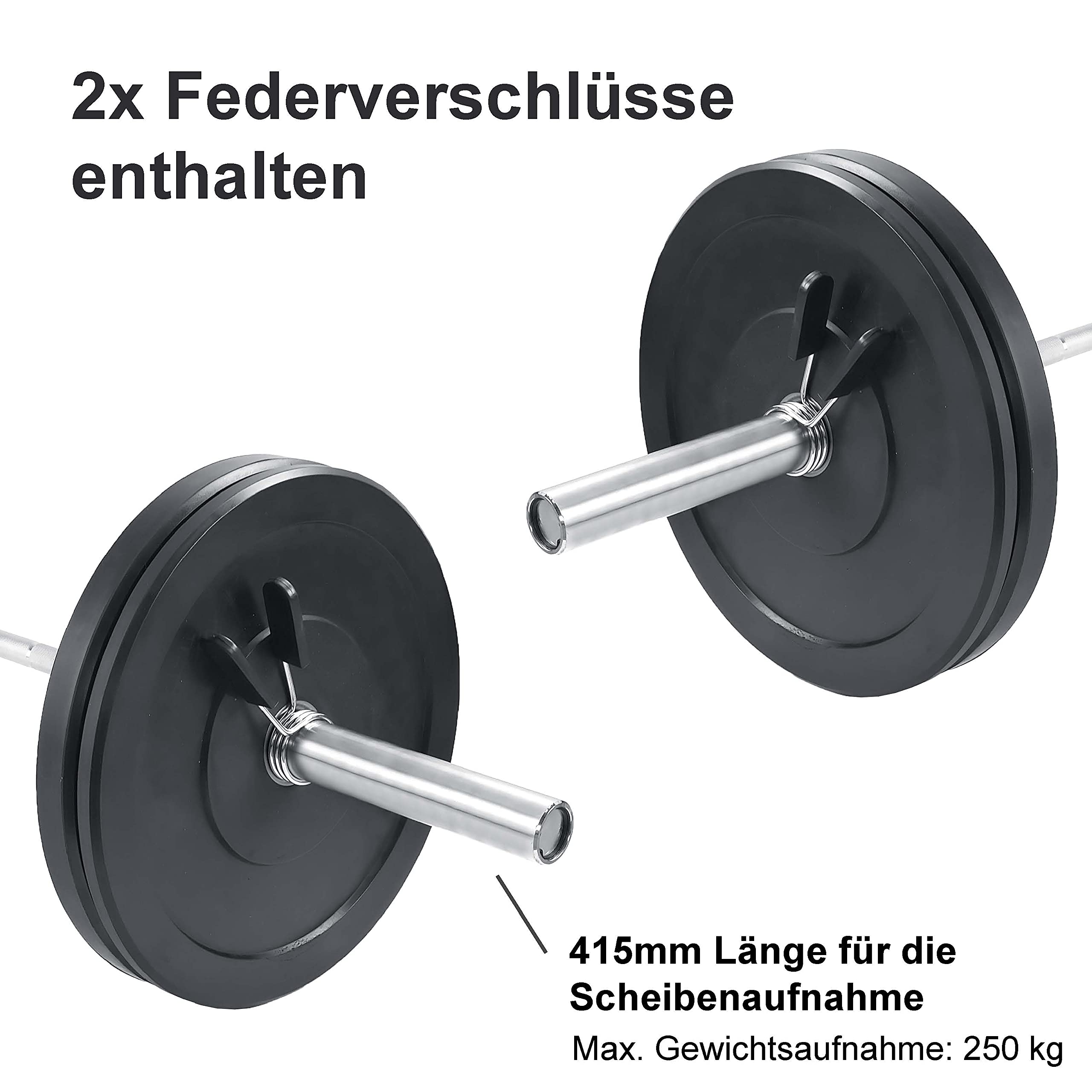 ScSPORTS® Barre d'Haltère Court Olympique – Simple, Charge Max 100 kg, 50 mm, Ergonomique