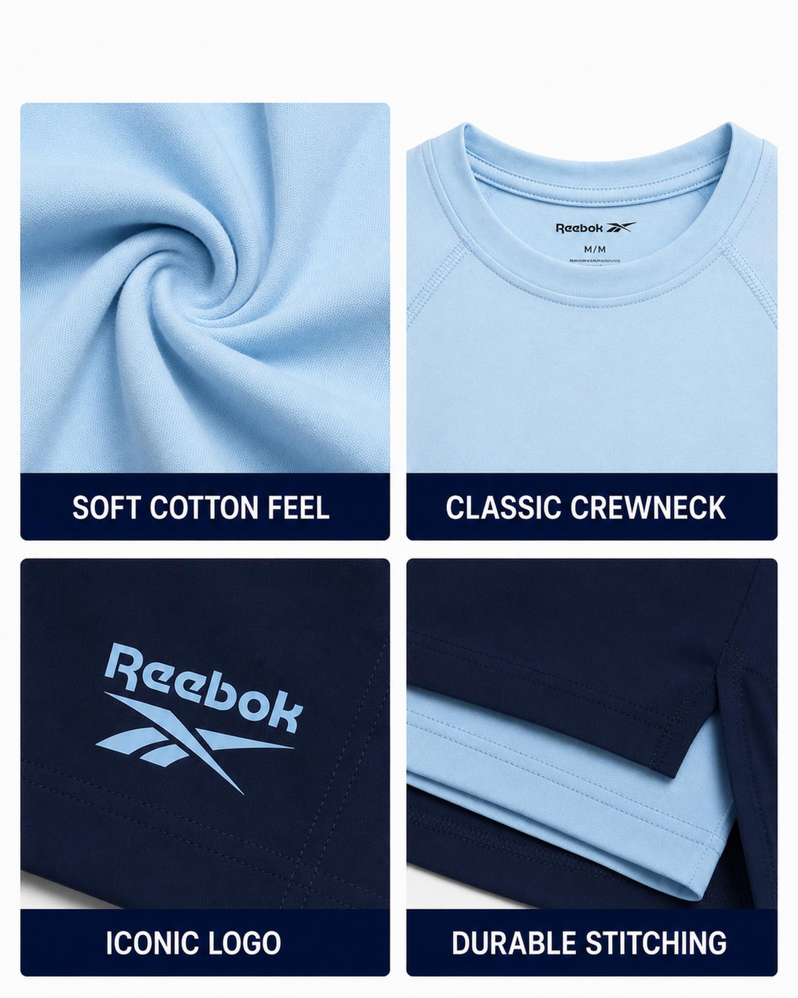 Reebok Active Shorts für Jungen, 2er-Pack, Performance Dry Fit T-Shirt und Gym Shorts (Kleinkind/Jungen)