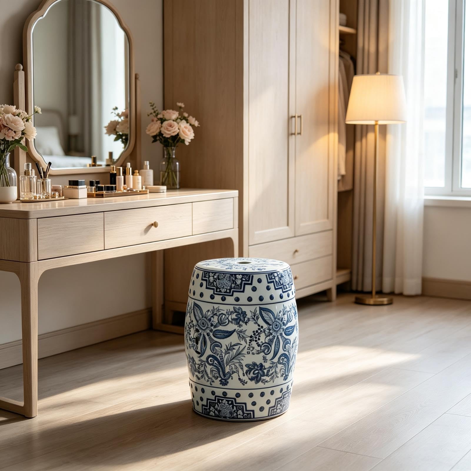 Ceramiczny Stołek Ogrodowy Chinoiserie Na Zewnątrz Dekoracyjny Stołek Na Perkusję Kryty Stolik Na Zewnątrz Stojak Na Rośliny Do Ogrodu Patio Balkon Salon Łazienka