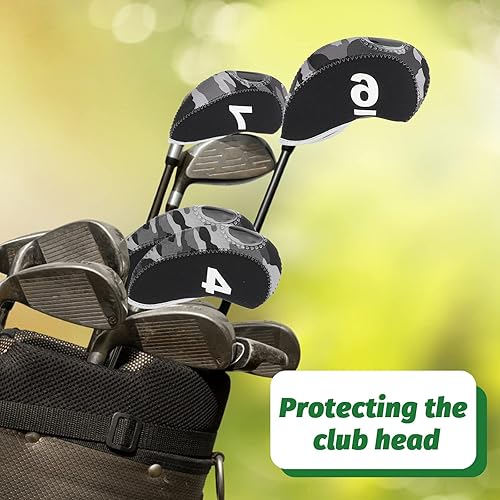 Miniatura 7 de BESPORTBLE Fundas para palos de golf 10 fundas para palos de golf, cubiertas de palos de golf para maderas y conductores, cubiertas para cabezas de