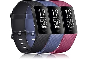Premium Silicone Bands Compatible with Fitbit Charge 3 and Charge 4: Comfortable...