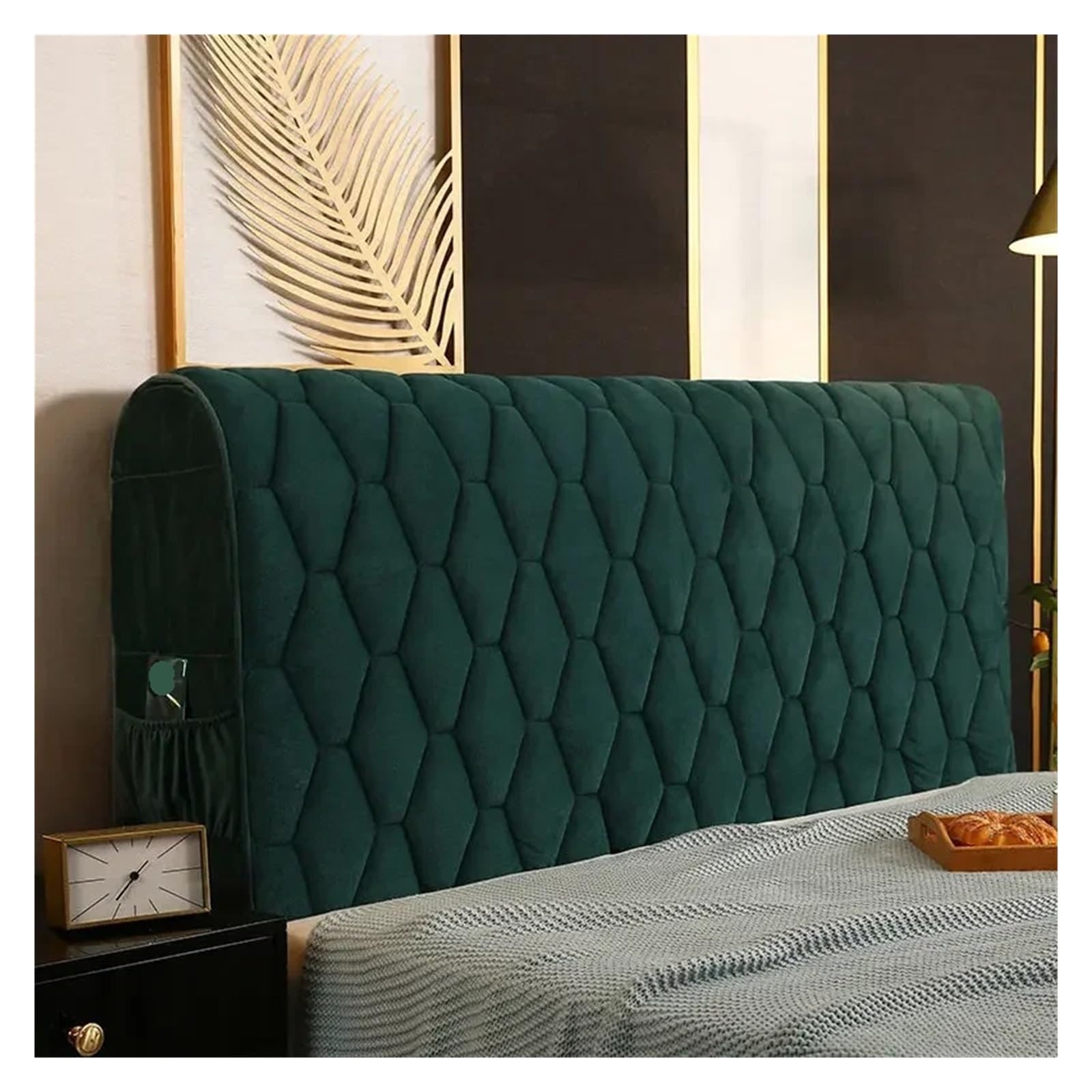 Housse tête de lit matelassée velours tout compris protection chevet 190cm