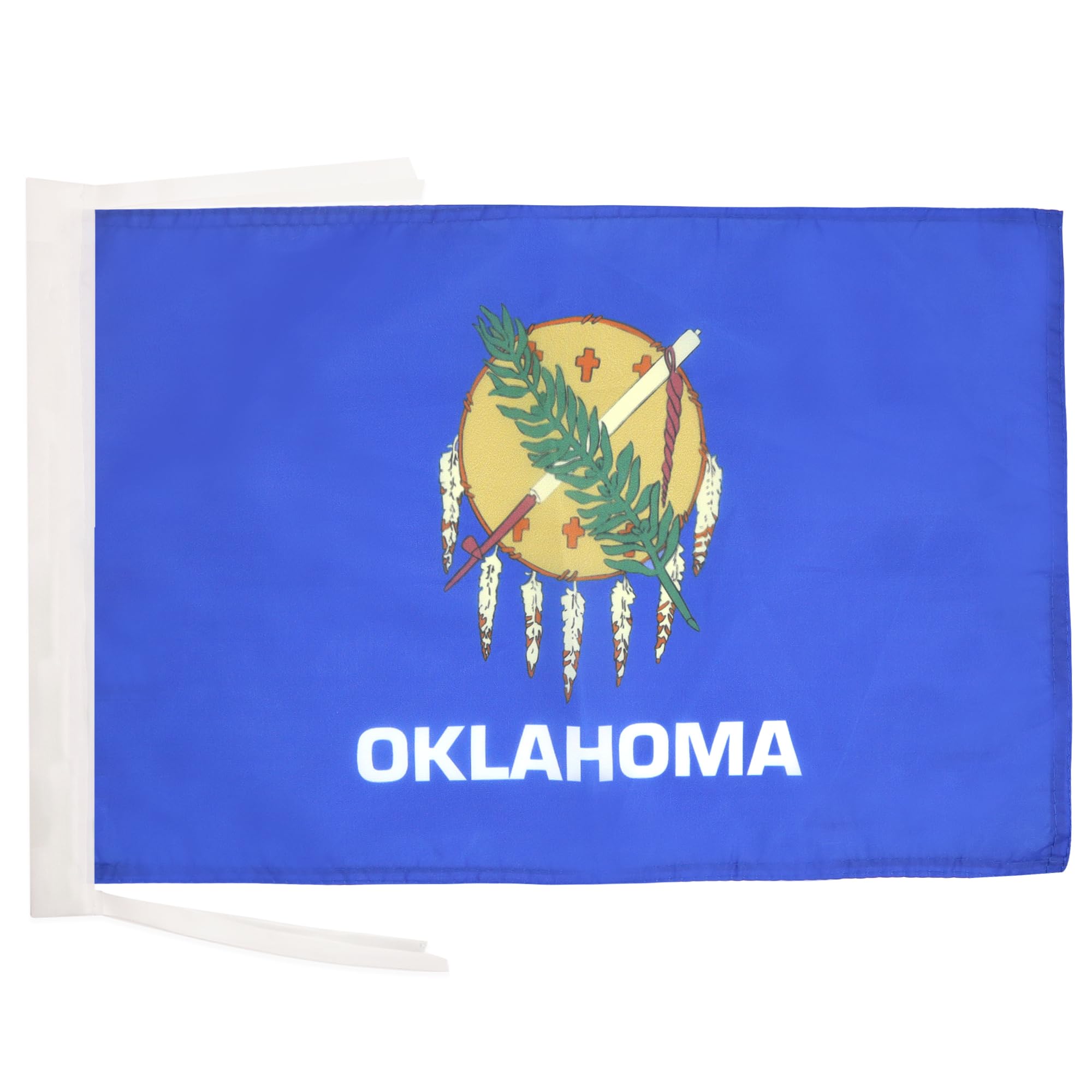 AZ FLAG - Oklahoma Flag - 18'' x 12'' - 100% Polyester US state of Oklahoma Small Banner with Two Cords - Fade Resistant - Vivid Colors - 18x12 in - 45x30 Cm โ image 1