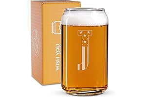 Monogram Beer Glasses for Men (A-Z) 16 oz - Engraved Beer Gifts...