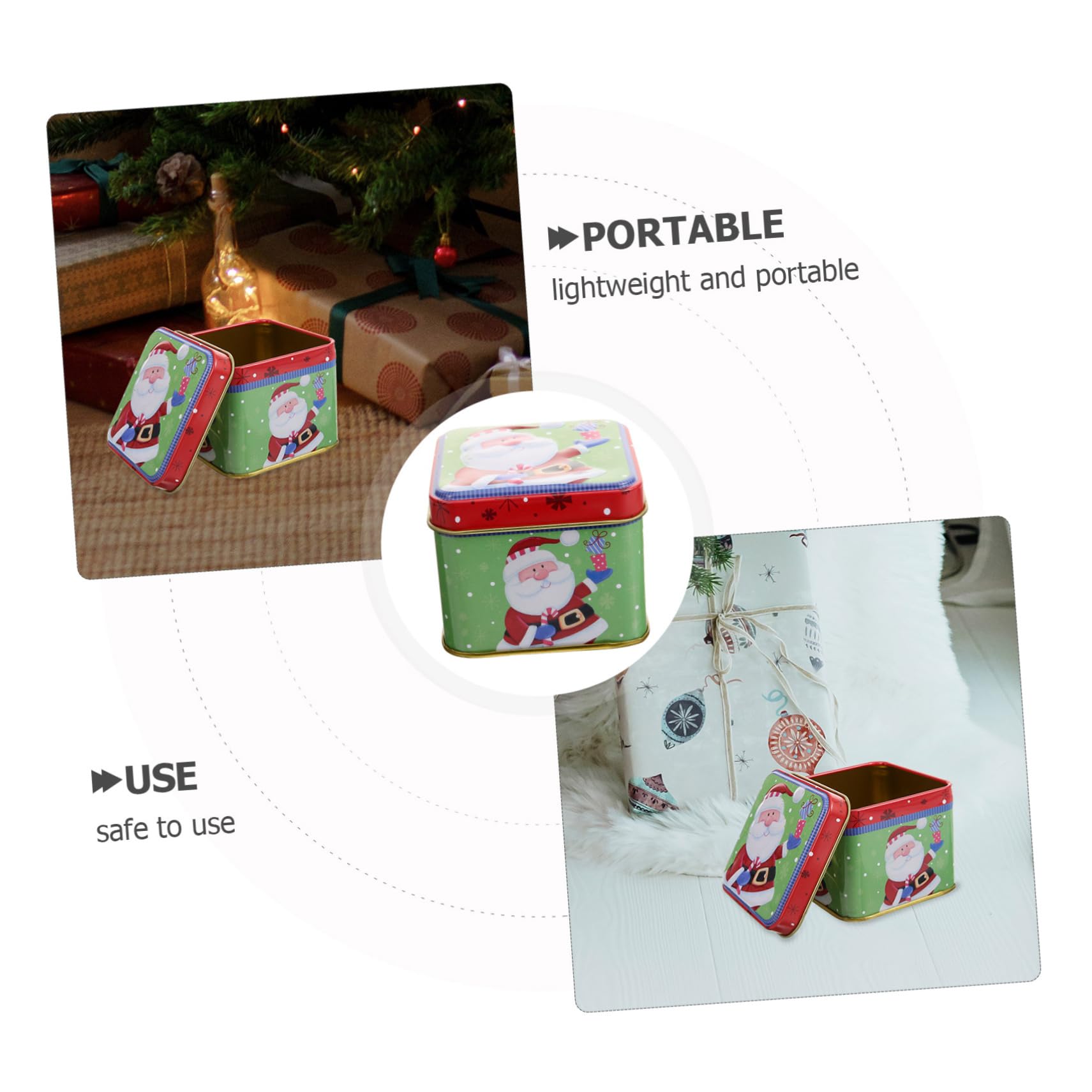 YARNOW 6pezzi Scatola di Metallper Biscotti di Natale Barattolo Vuoto Decorativper Caramelle Natalizie Biscotti Dolcetti da Usare come Scatola Regalo di Natale per Conservare Oggetti