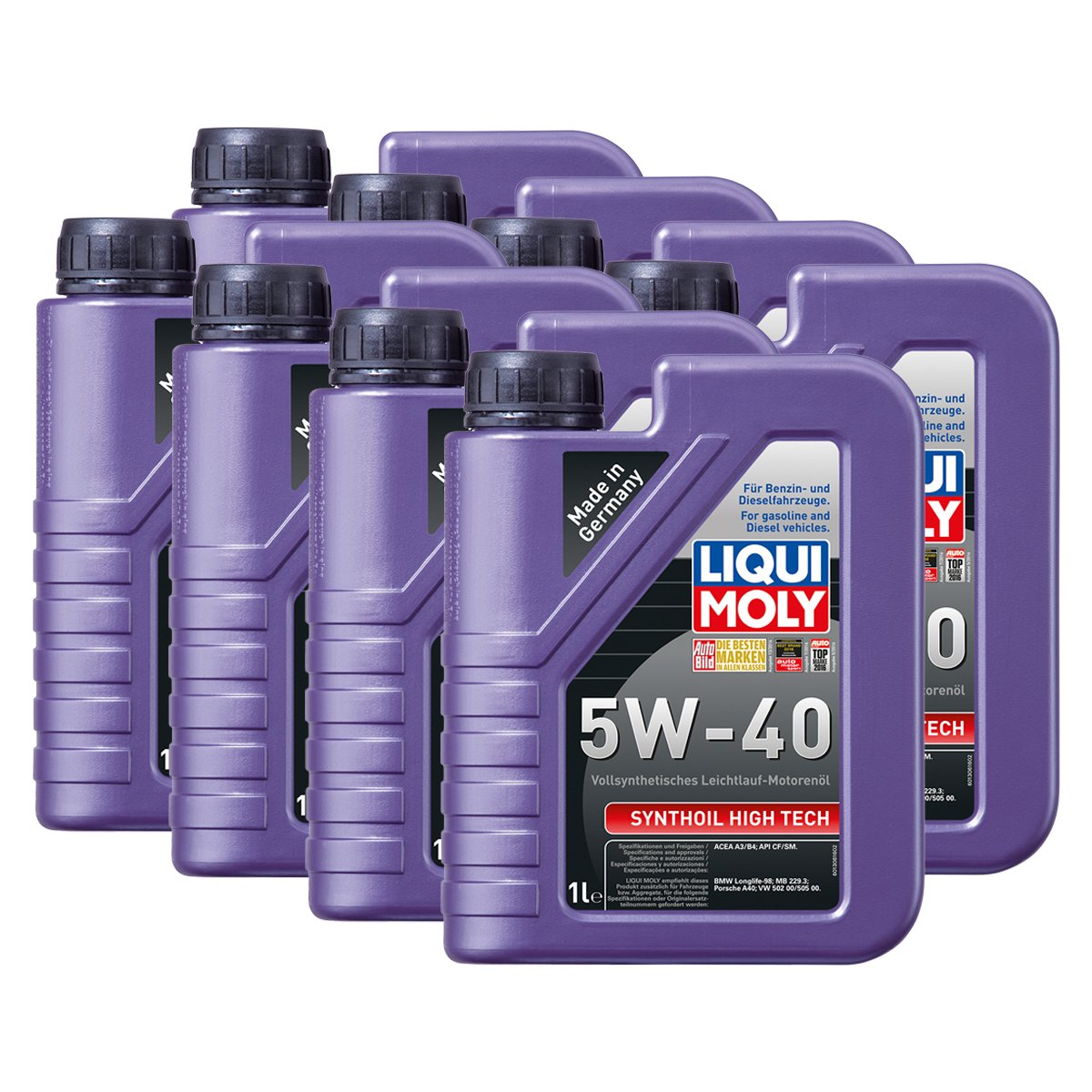 8x LIQUI MOLY 1306 Synthoil High Tech 5W-40 Motoröl Vollsynthetisch 1L
