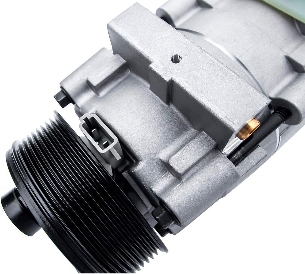 FKG AC Compressor and A/C Clutch 4L3Z19703AB Fit for 1997-2001 Ford E-150 Econoline 4.6L 5.4L, 1997-2001 Ford E-250 Econoline 5.4L, 1997-2002 Ford Expedition 4.6L 5.4L