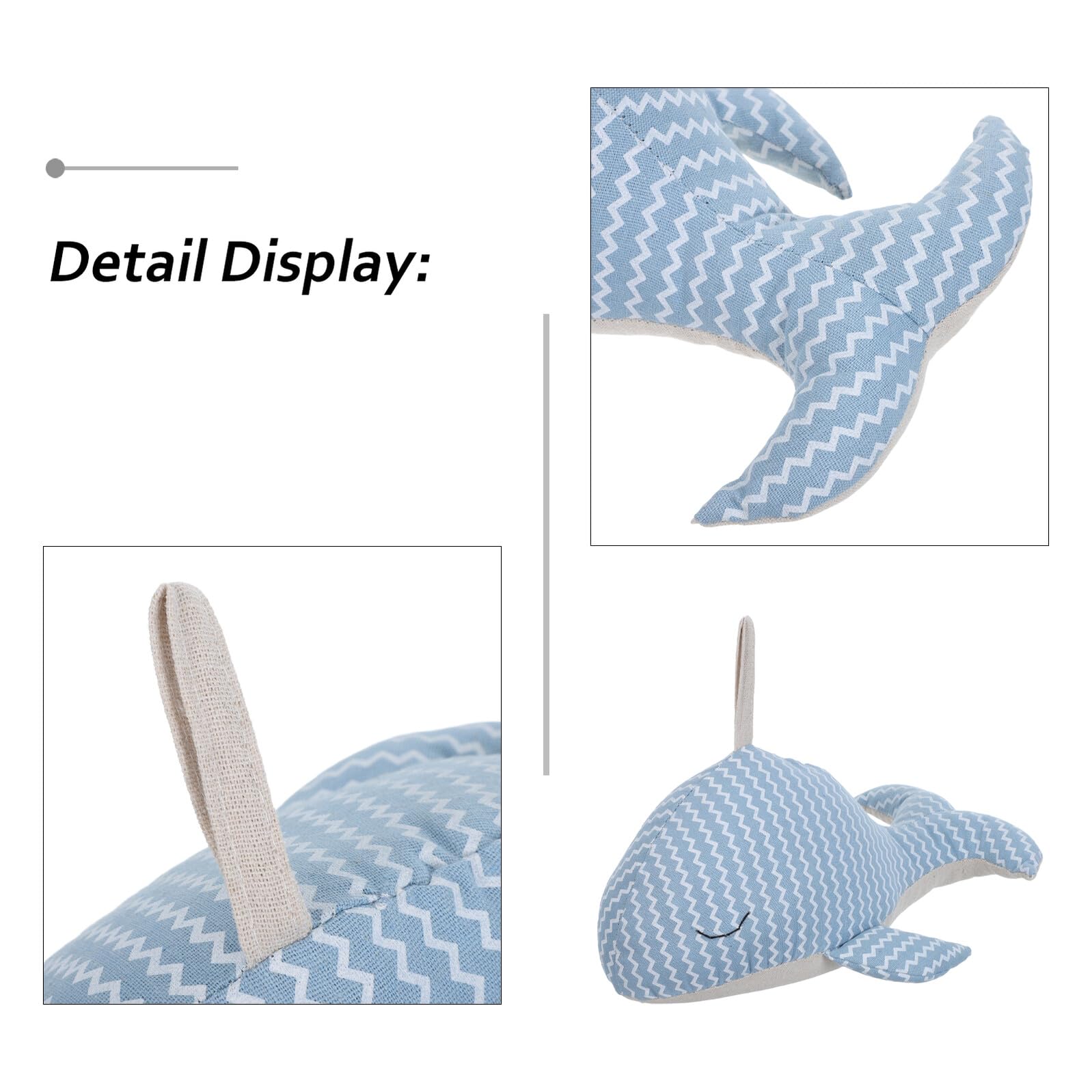 Tope de Puerta Anticolisión de Tela Diseño de Ballena Azul Oscuro, Bloqueador de Viento Creativo para Hogar y Oficina, Accesorio Decorativo Infantil y Protección Estable