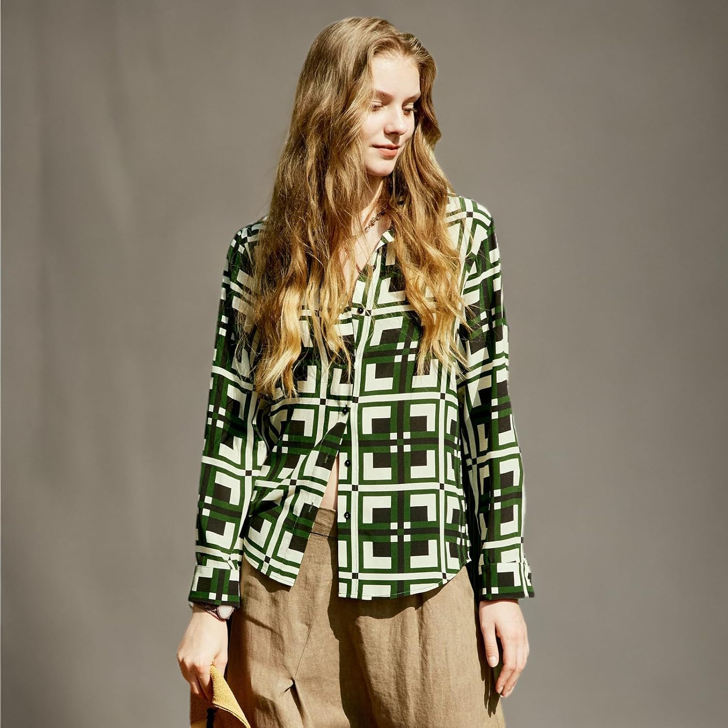 COLD POSH Women's 100% Pure 19MM Mulberry Silk Blouse Button Down Print Shirt Women Retro Tops for Casual Summer - Image 7