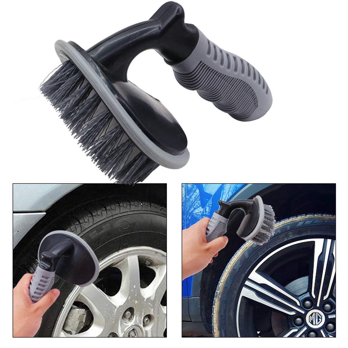 Pivalo PVCTCB1 T-Type Car Tire Cleaning Brush Scrubber with Antislip Handle Multi-Functional SUV Tyre Wheel Rim Hub Washing Cleaner - Image 5 thumbnail