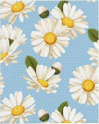 Miniatura 9 de Manta de margaritas para mujer, suave manta de forro polar de verano de 50 x 40 pulgadas, manta ligera de viaje para cama, sofá, bonita decoración