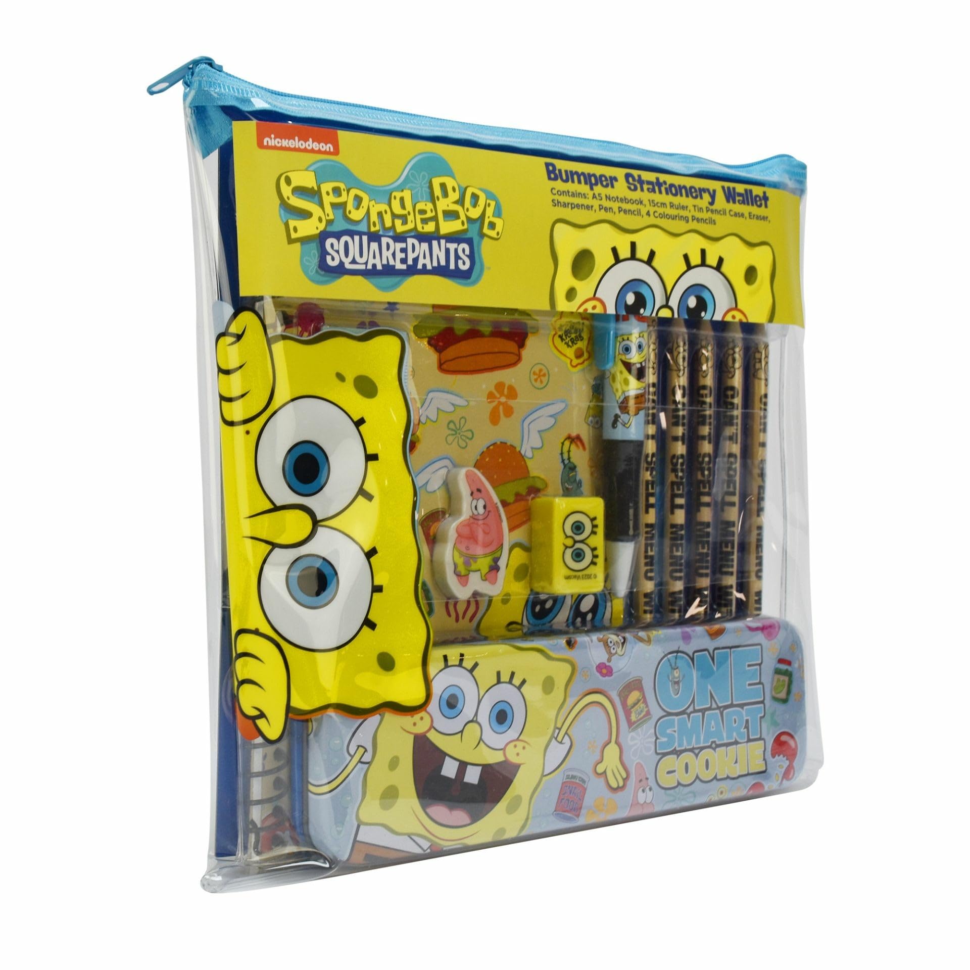 Spongebob Squarepants & Patrick Blue Pencil Case Pouch 8 Pc - View #6