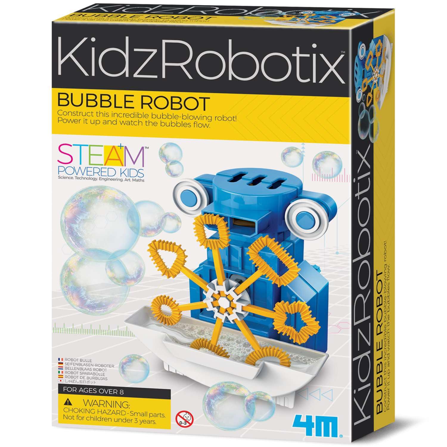 – 4M KidzLabs Bubble Robot Kit – Build a Robot that Blows Bubbles Automatically | Fun STEM Robotics & Engineering Toy for Kids Ages 8+