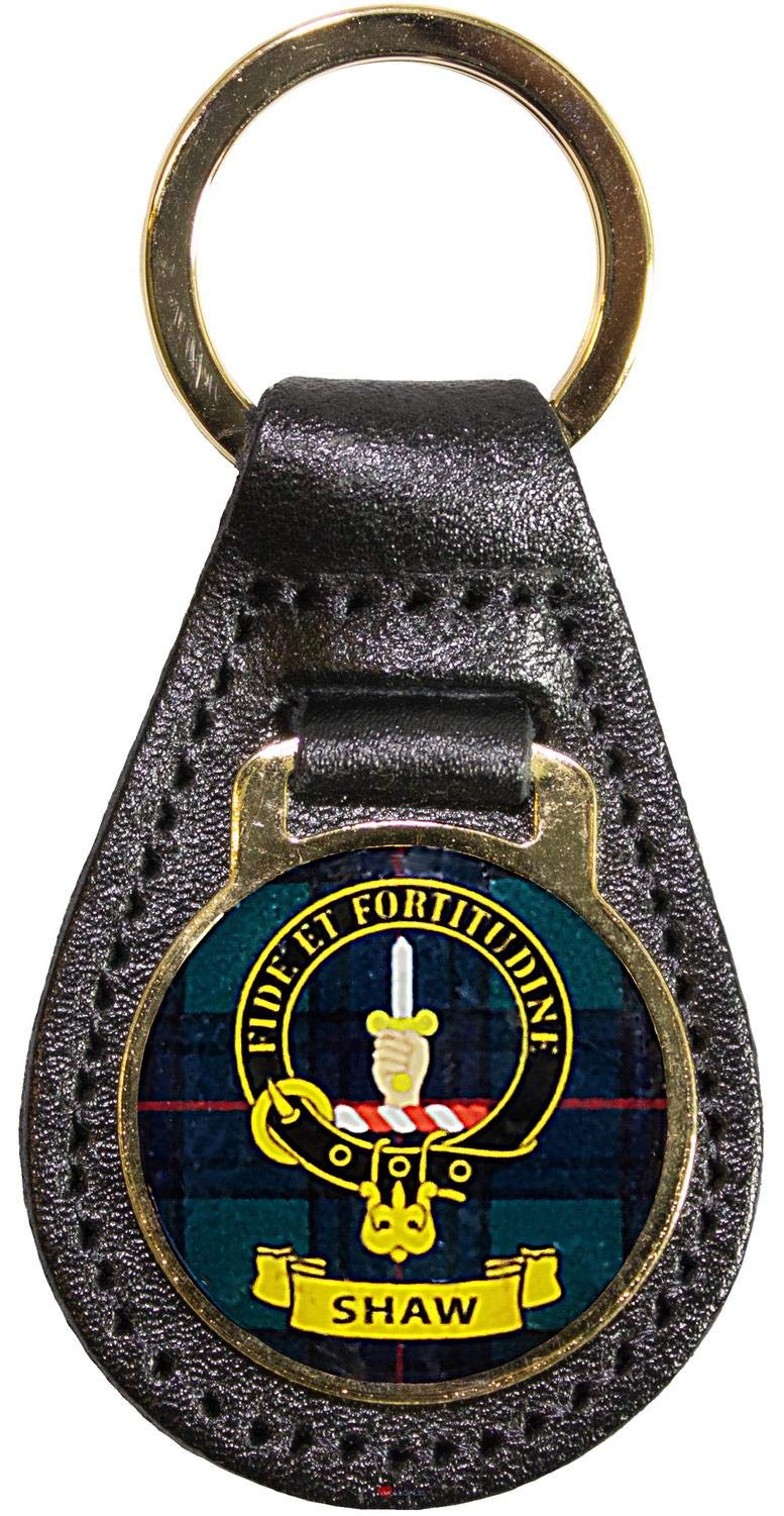 I Luv Ltd Shaw Leather Key Fob Scottish Clan Crest Scottish Made