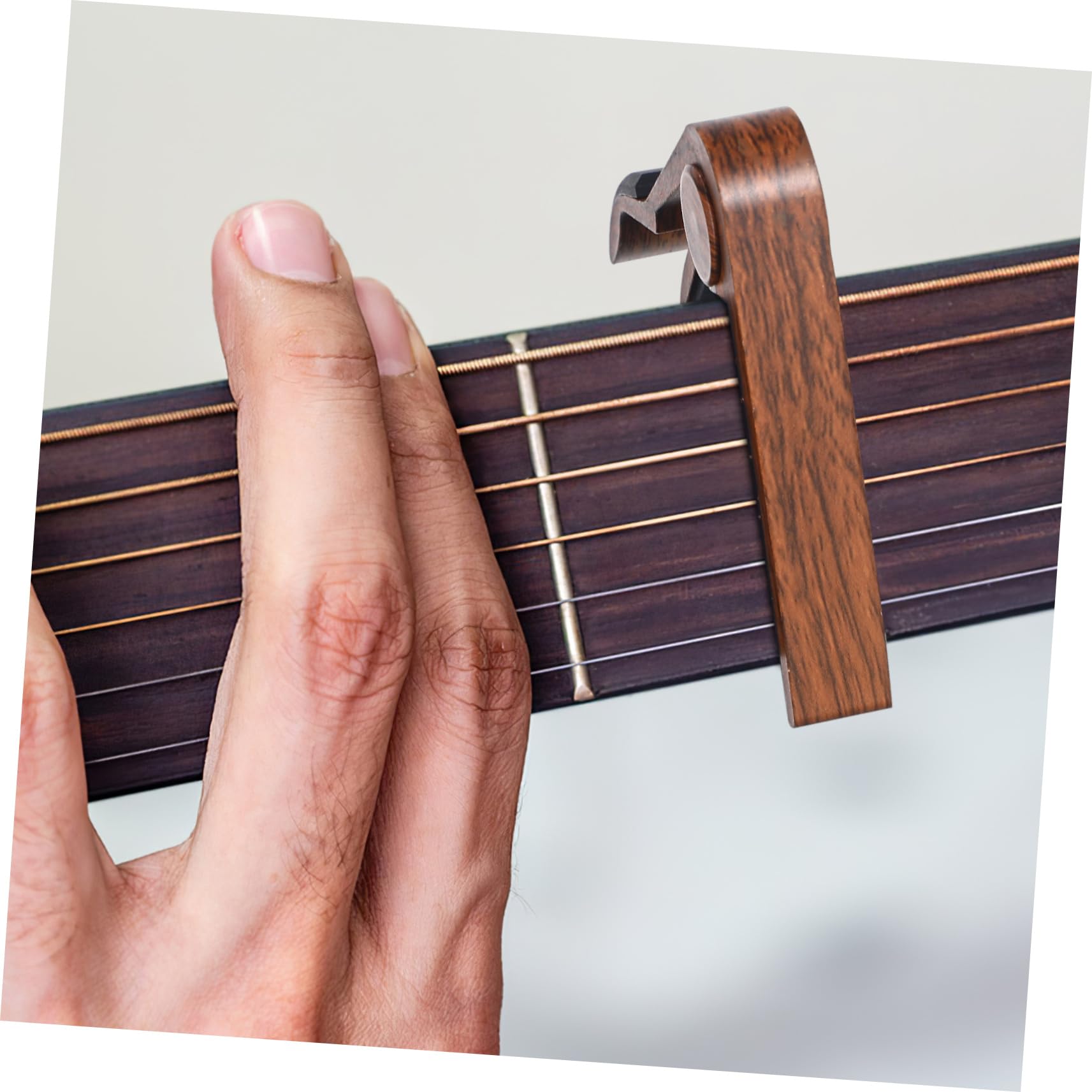 Holibanna 2pcs Wooden Guitar Capo Ergonomic Acoustic Clamp for Standard Electric and Acoustic Guitars Quick Release Design for Seamless Performances Preserves Tonal