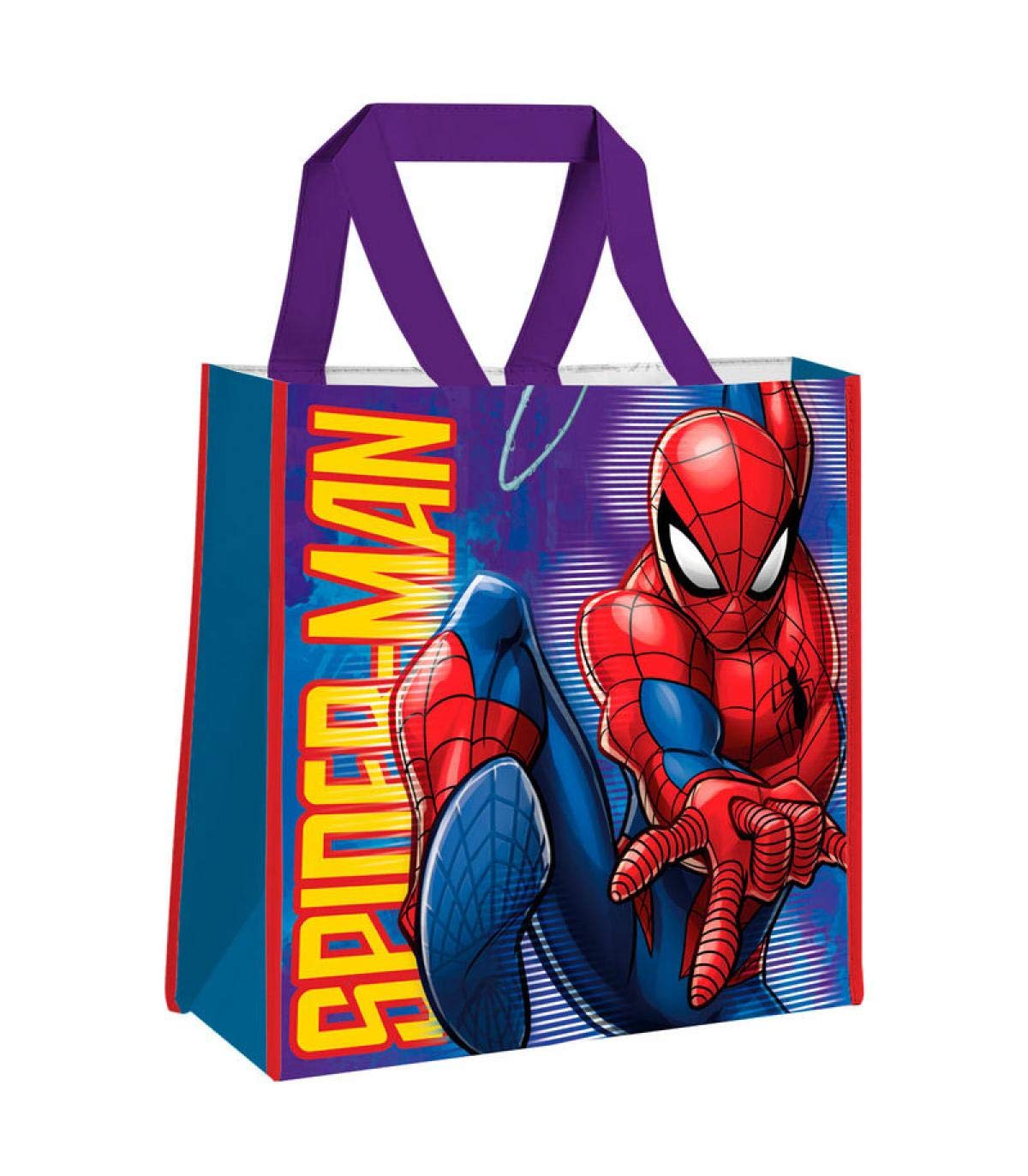Spiderman Bolsa Shopping Bag 38x38x12cm de Bolsa de Tela Y de Playa, 40 cm, Multicolor