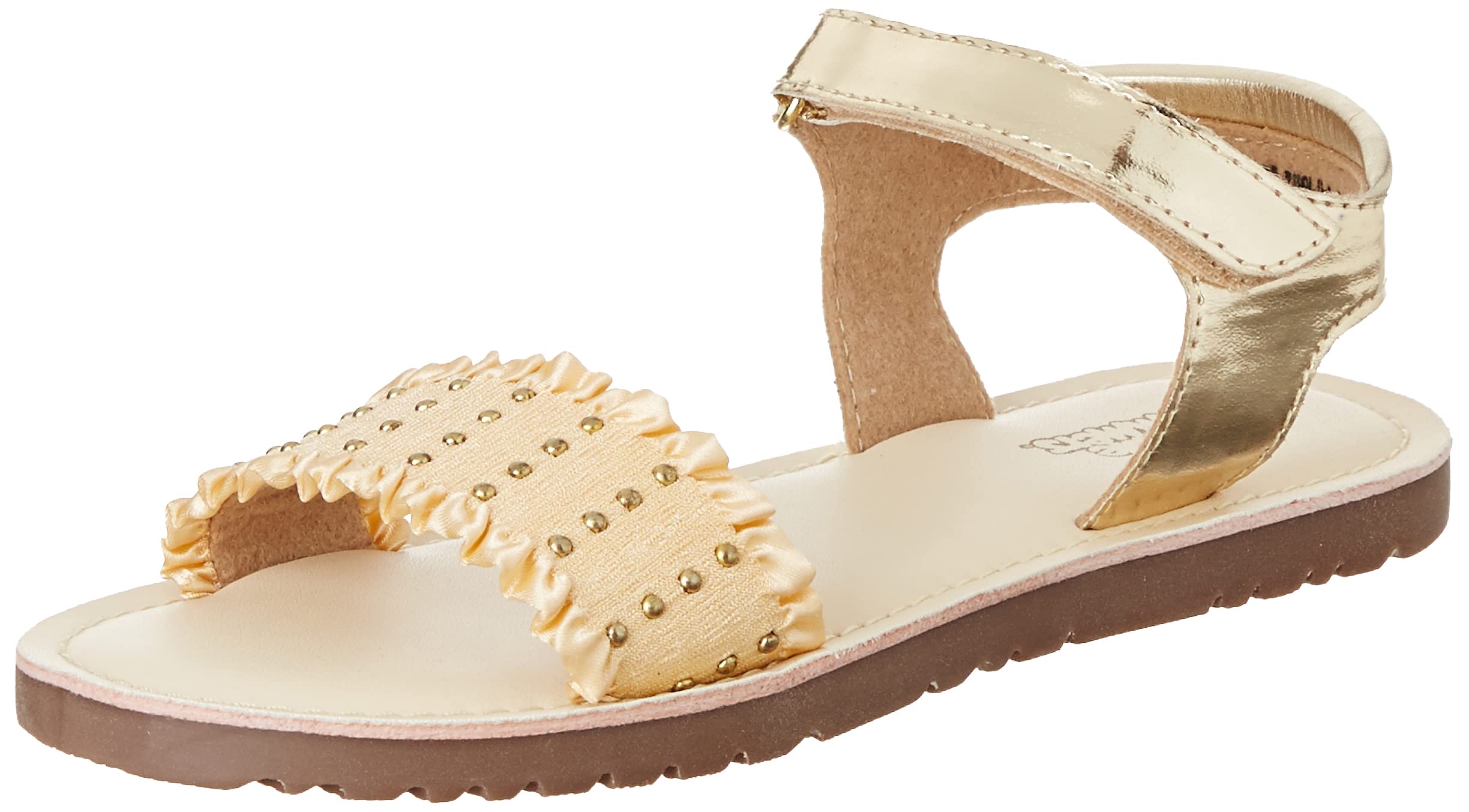 Bubblegummers Ruffle Girl sandal In Yellow Beige Gold (B0B1Q41C9Q) Amazon Price History, Amazon Price Tracker