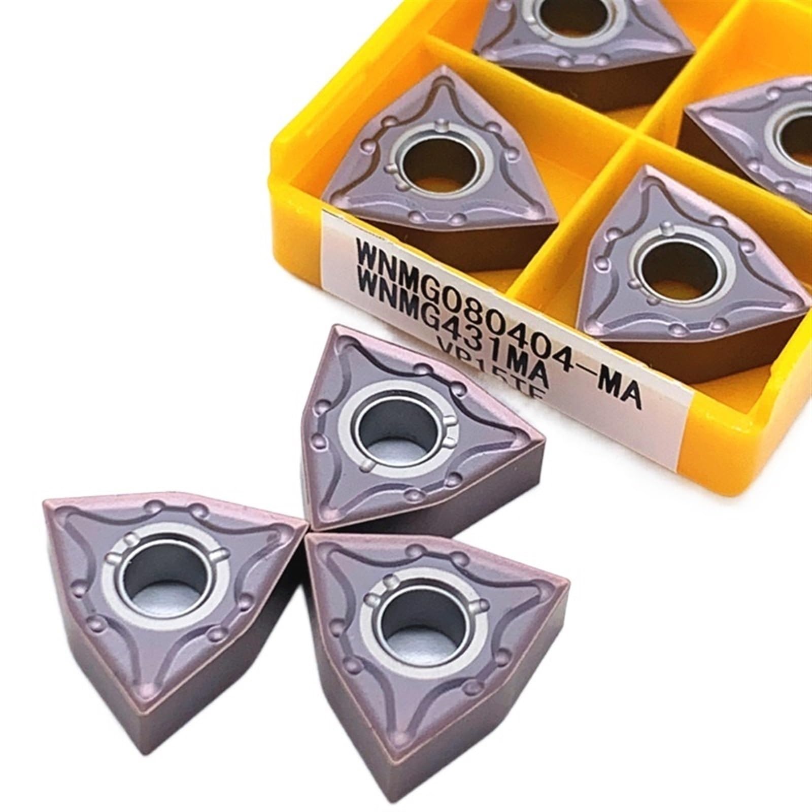 AALLYN Indexable Carbide Lathe Tool 10pcs WNMG080404 WNMG080408 15TF Carbide External Turning Lathe Tools CNC Tool Turning Tool (Size : WNMG080404 15TF)