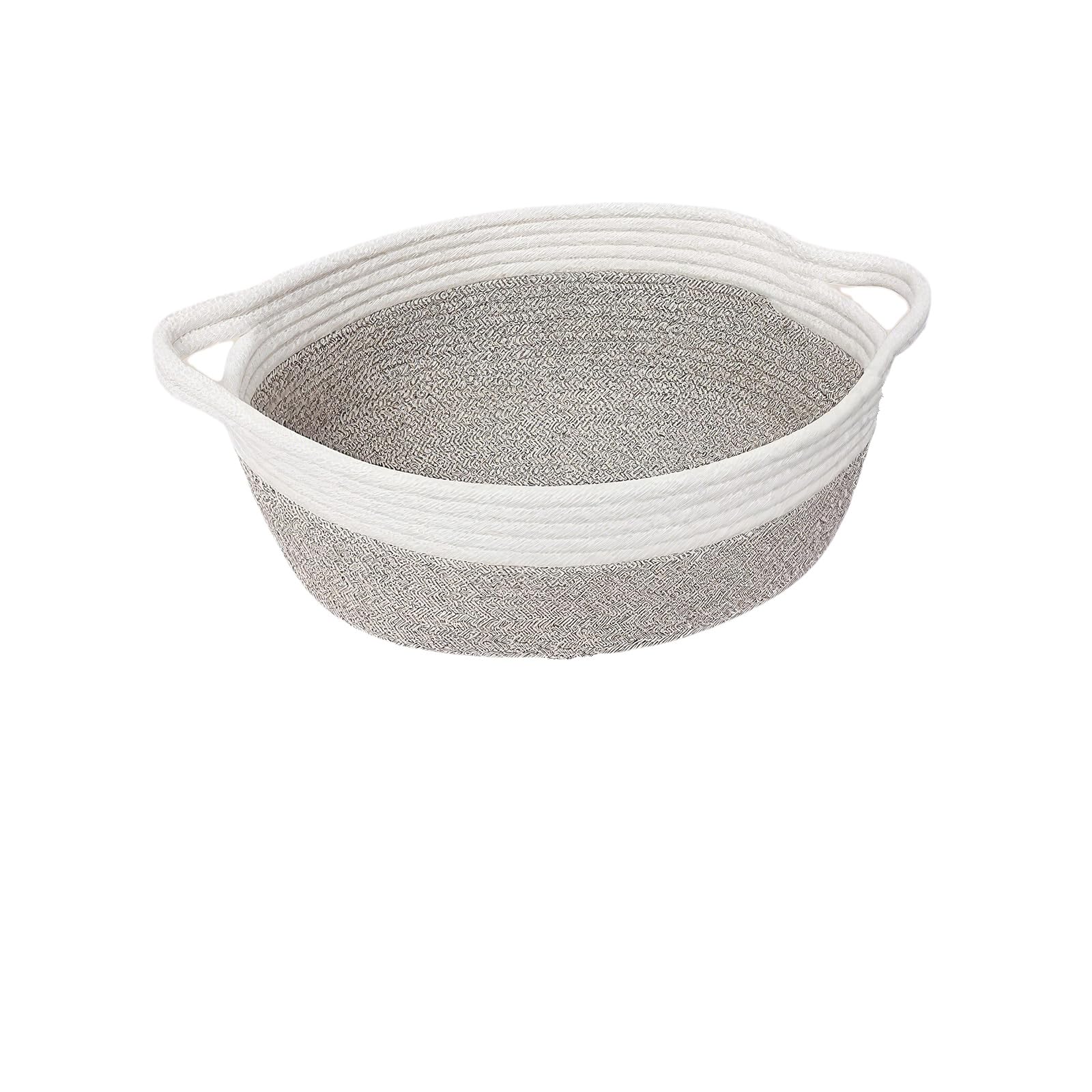 Small Woven Storage Basket with Handles -Cotton Rope with Handles Woven,Storage for Bathroom,Gift Basket,Baby Toys for Home, Nursery, Wedding, Durable Lightweight(Zebra card)