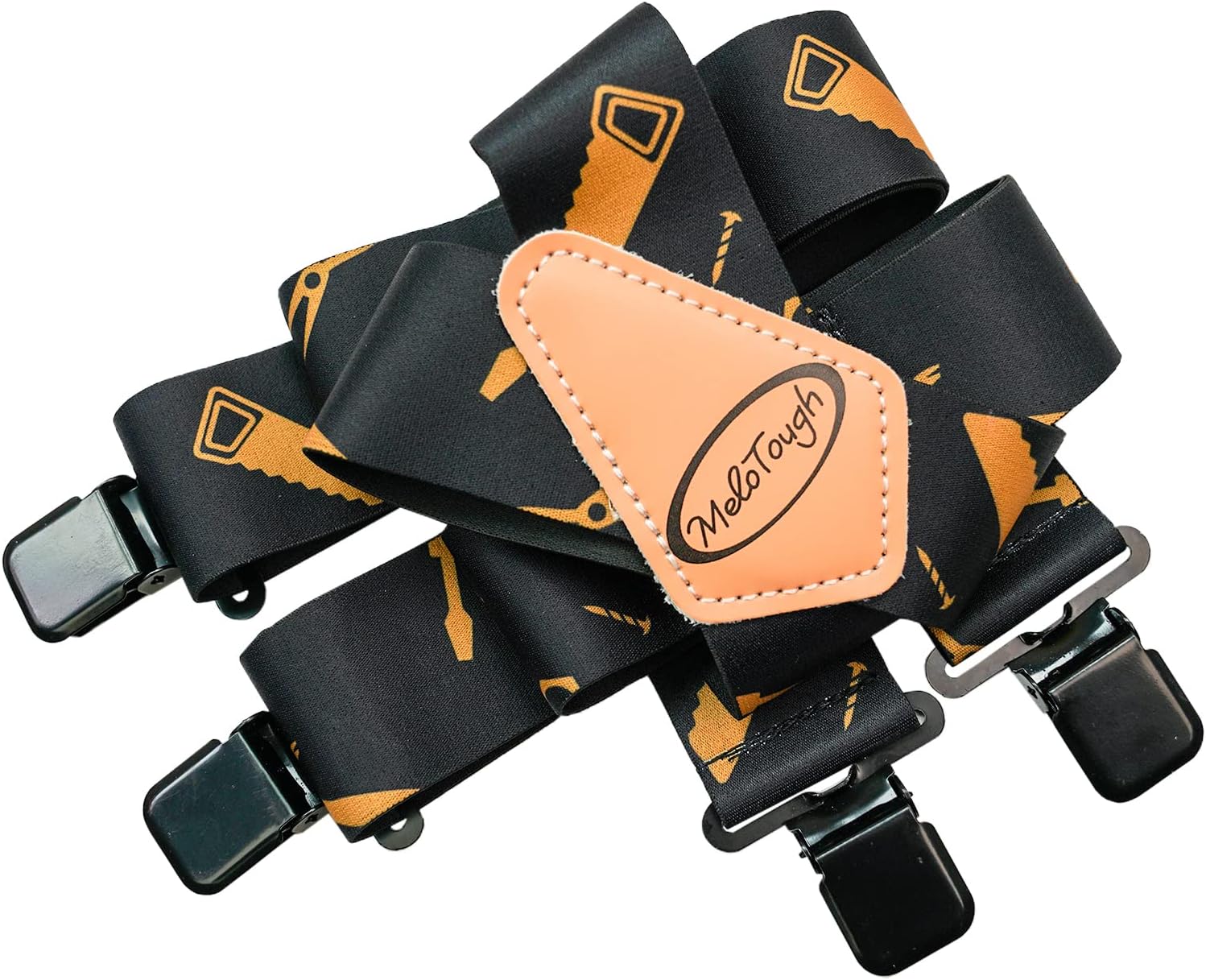 MELOTOUGH Men's Suspenders Fully Elastic 2 inch Wide X back Heavy Duty Work Suspenders - Image 7