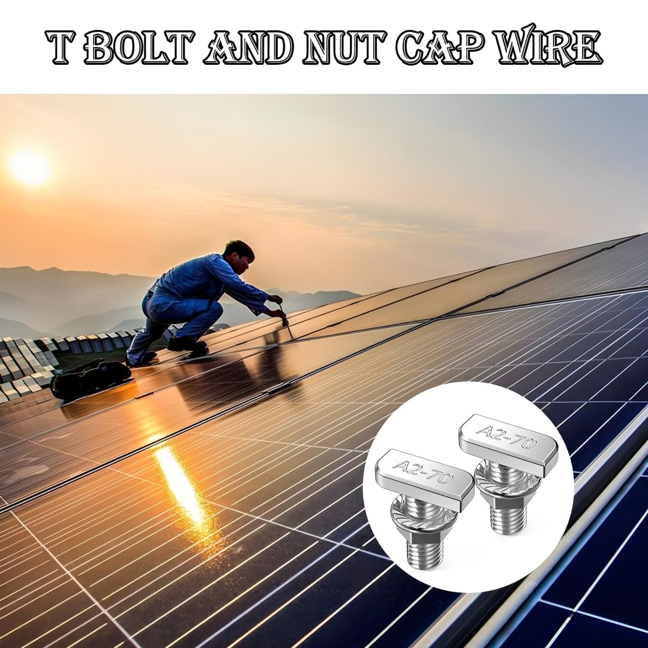 25 Pieces Hammer Head Screws M8 x 20 mm Locking Tooth Nuts Stainless Steel A2-70 Hammer Head Screw Set with Flange Nut Durable M8 Screws for Pv Solar Mounting Rails Greenhouse and Photovoltaics