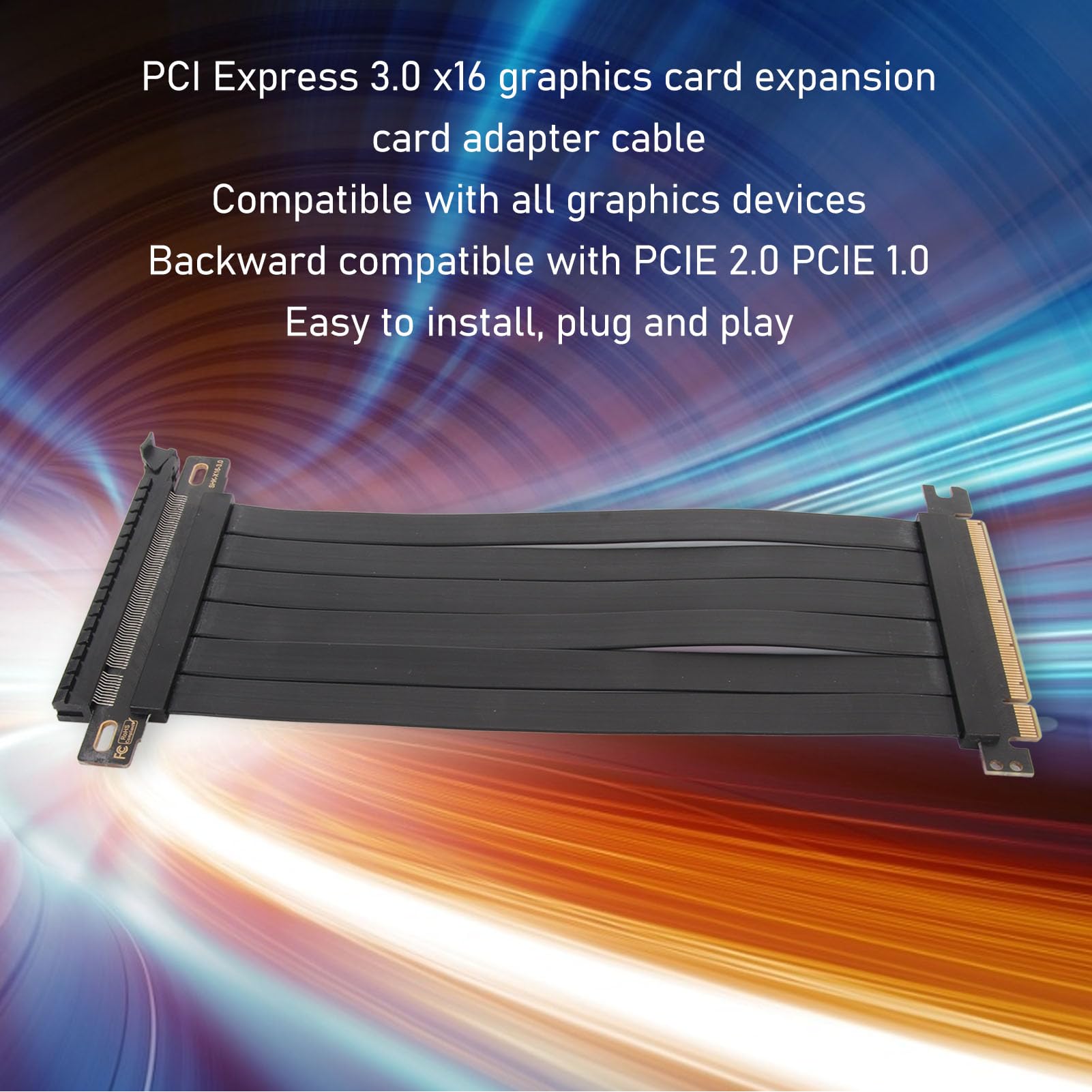 Cavo Riser PCIE 3.0 X16 GPU, Cavo di Prolunga per Scheda Grafica GPU PCI-E Flessibile Ad Alta velocità Ad Angolo Retto, Cavo Riser PCIE 3.0 X16 (Bianco