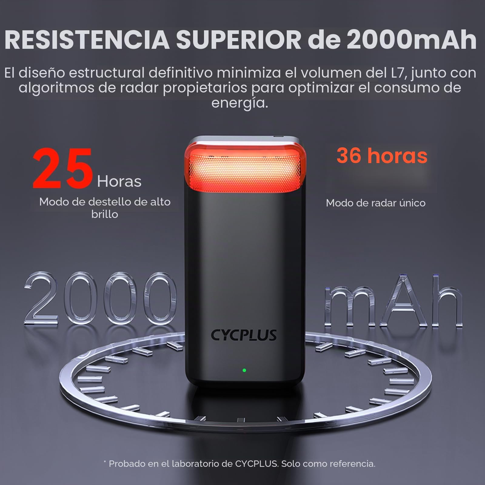 CYCPLUS Bicicleta luz Trasera con Radar, con detección precisa de frenado, alertas visuales para vehículos hasta 160m, batería Recargable de 2000mAh, Encendido/Apagado automático, Impermeable IPX6