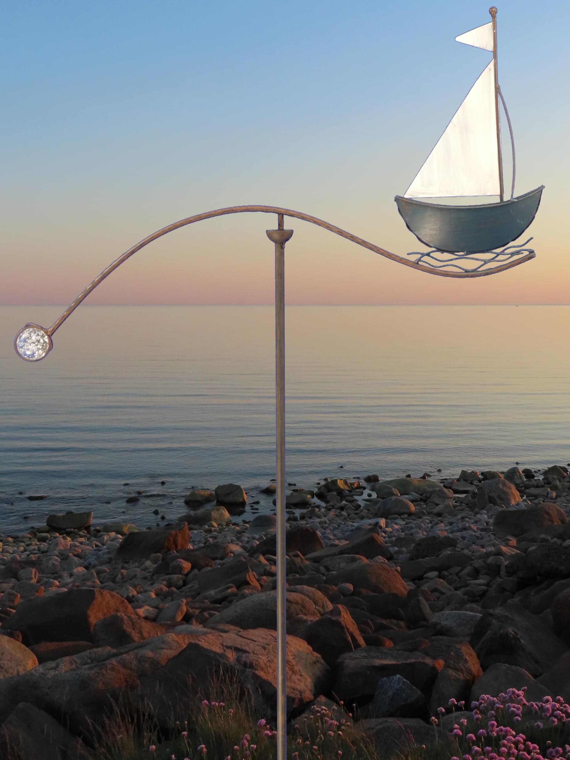 Pommerntraum ®| Windspiel Segelboot Metallwindspiel Maritim Nautik nautisch