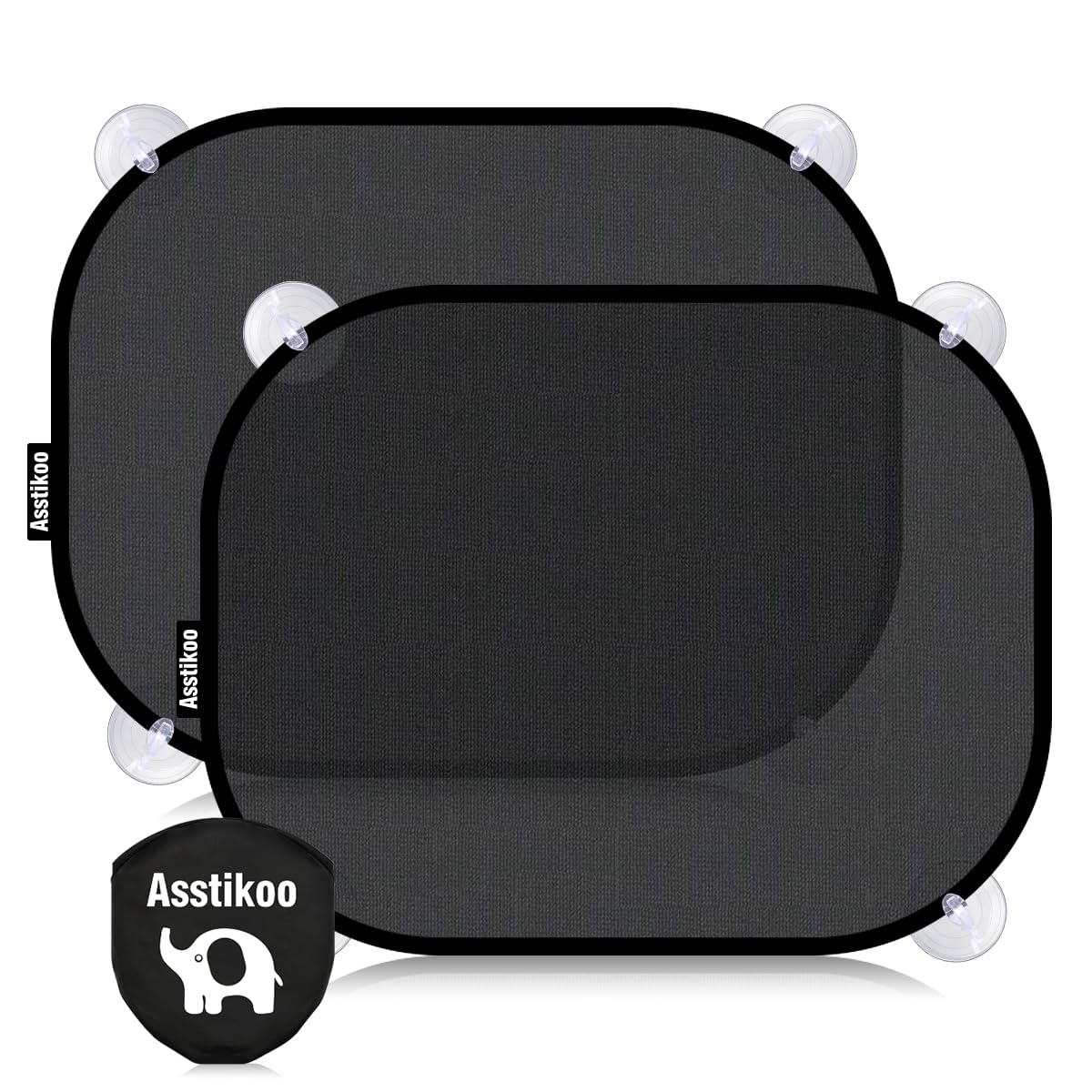 Asstikoo Tendine Parasole Auto Bambini Protezione UV UPF50+,45 x 35,5cm Parasole Auto Bambini GSM110+ Nylon, Tendina Parasole Auto per Finestrini Laterali Protezione Solare Raggi UV -2 Pz