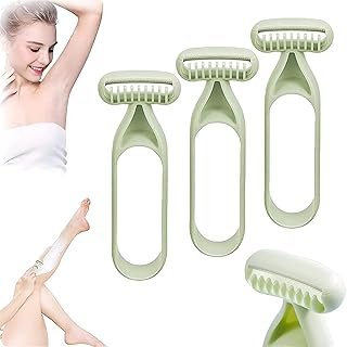 أداة إزالة الشعر اليدوية سهلة الاستخدام للنساء - أداة إزالة الشعر اليدوية سهلة الاستخدام لإبط النساء والجسم والساقين - رائعة للبشرة الحساسة - ماكينة حلاقة إزالة الشعر التجميلية (3 شفرات)