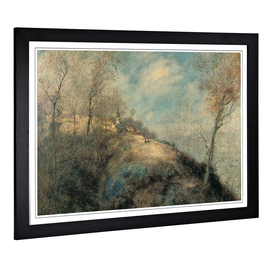 Big Box Art Framed Print of Jean-Francois Raffaelli The Route Abandoned Design | Wall Art Picture | Home Decor for Kitchen, Living Room, Bedroom, Hallway, Black, A2 / 24.5x18 Inch / 62x45cm