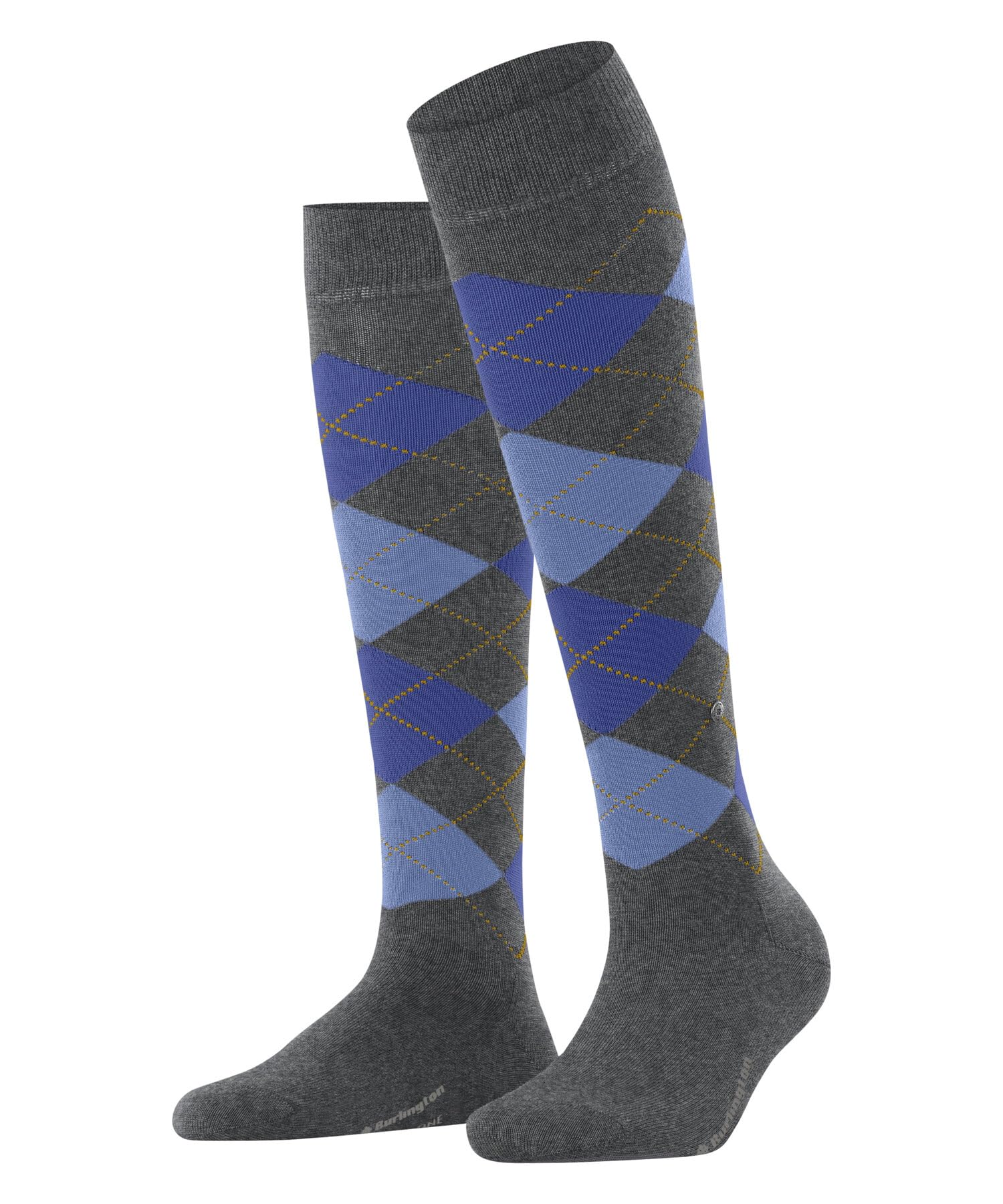 Burlington Women's Marylebone W Kh Wool Long Patterned 1 Pair Knee-High Socks, Grey Dark 3070, 3.5-7