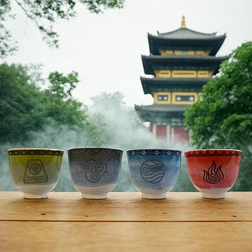 Miniatura 5 de Surreal Entertainment Avatar The Last Airbender Four Nations - Juego de tazones de sopa y palillos Ramen-Tic, juego de 4 cuencos de fideos Ramen con