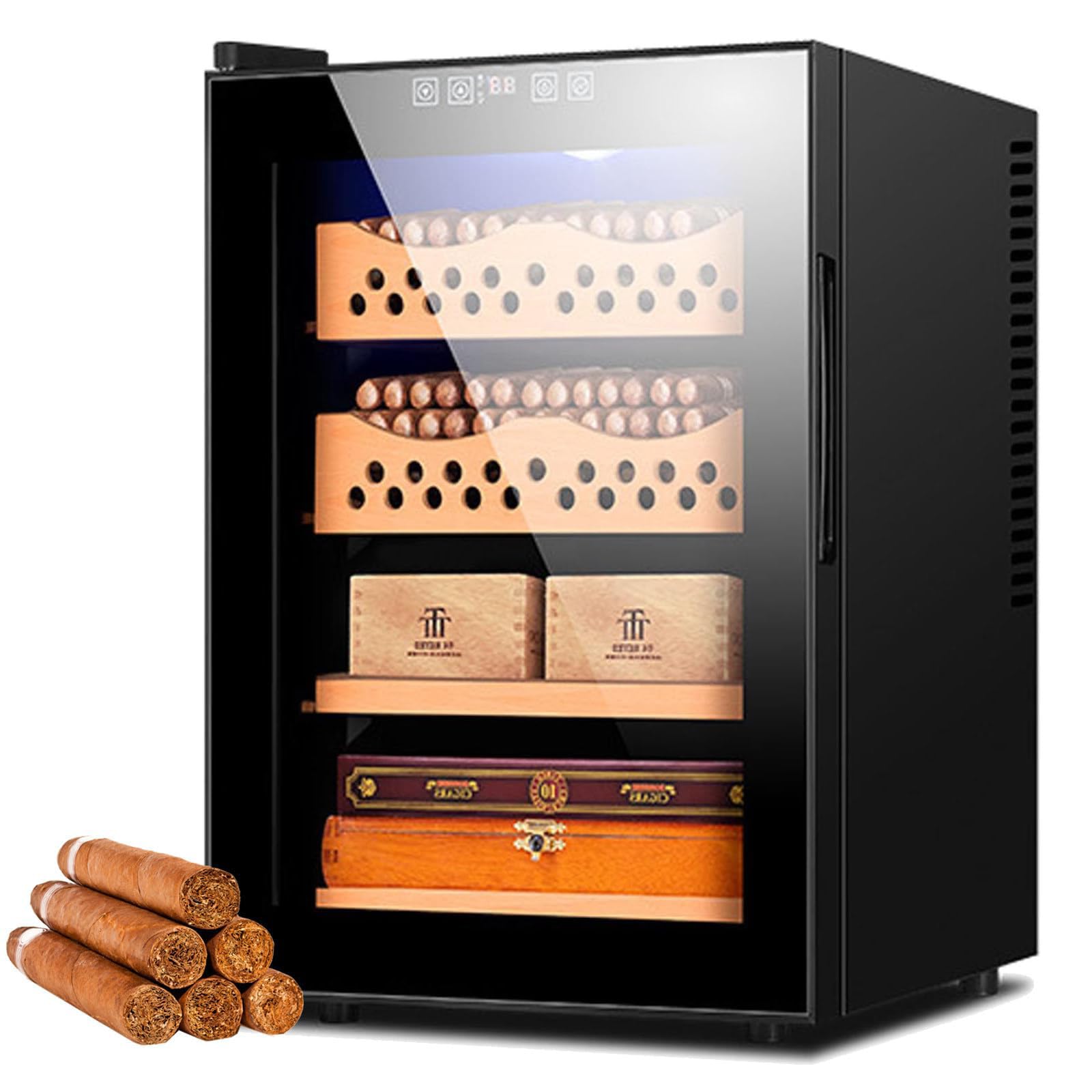 zigarre aufbewahren 50-L-Zigarren-Humidor-Schrank Mit KüHlung (Kann 200–300 Zigarren Aufbewahren) – Regale Aus Zedernholz, Intelligente Konstante Temperatur, Größe:8 Haken (50 cm) Tipps für Lagerung und Urban electric transport