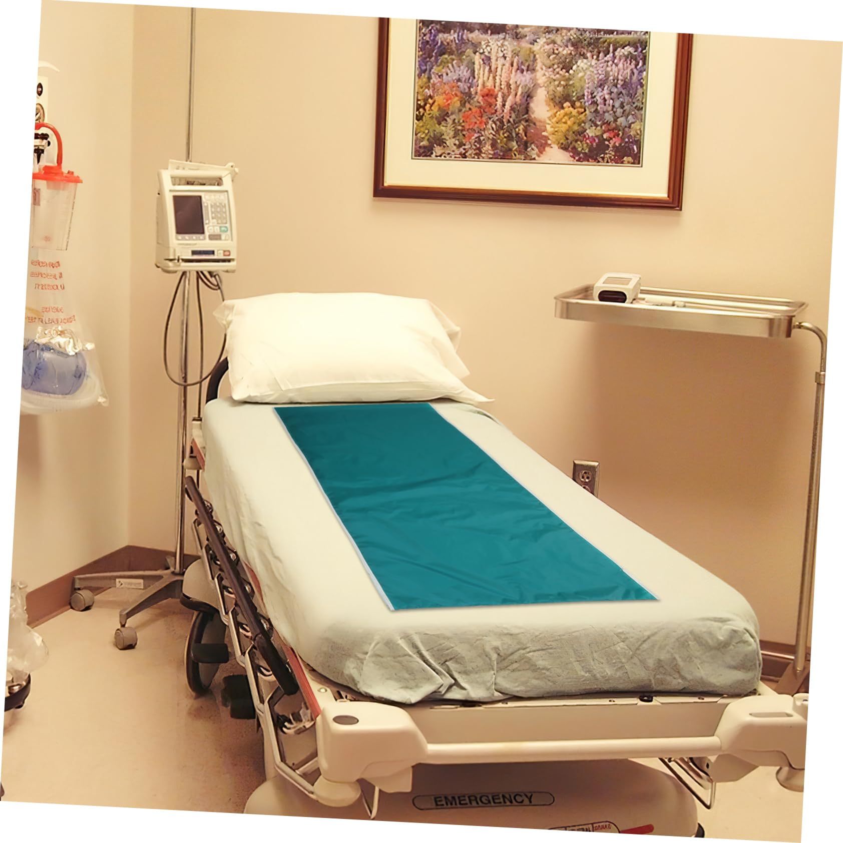 Panno Scorrevole Per Trasferimento Pazienti Allettati 180x75 Cm Verde Per Supporto Domiciliare e Ospedaliero, Coperta Di Trasferimento Per Posizionamento e Girata Senza Sforzo