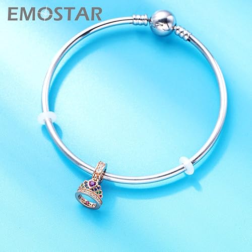 Miniatura 5 de EMOSTAR Rose Gold Valentine's Day Charms fits European Bracelet, Boy and Girl in Love, I Love You Gesture, Stars Crescent Moon, Crown, Celtic Knot