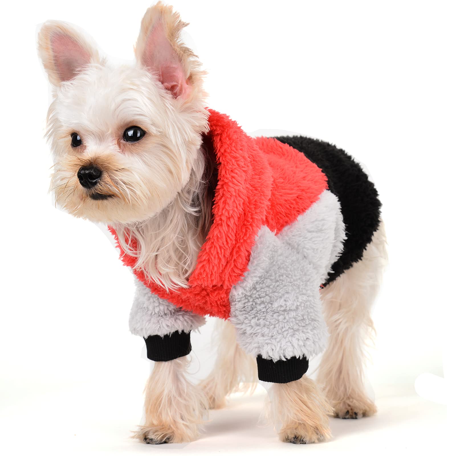 Yikeyo Plaid Dog Hoodies Dog Sweater for Small Dog Girl Boy, Winter Warm  Fluffy Christmas Dog Clothes for Small Dogs Chihuahua Yorkie Teacup,Pet Coat