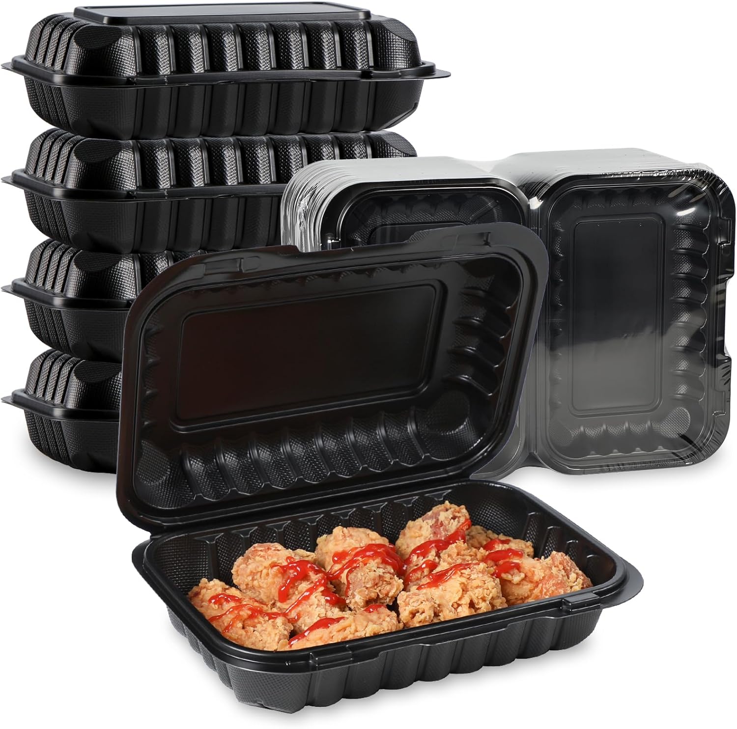 EARTHEATS Clamshell Food Containers, 27 OZ Plastic To Go