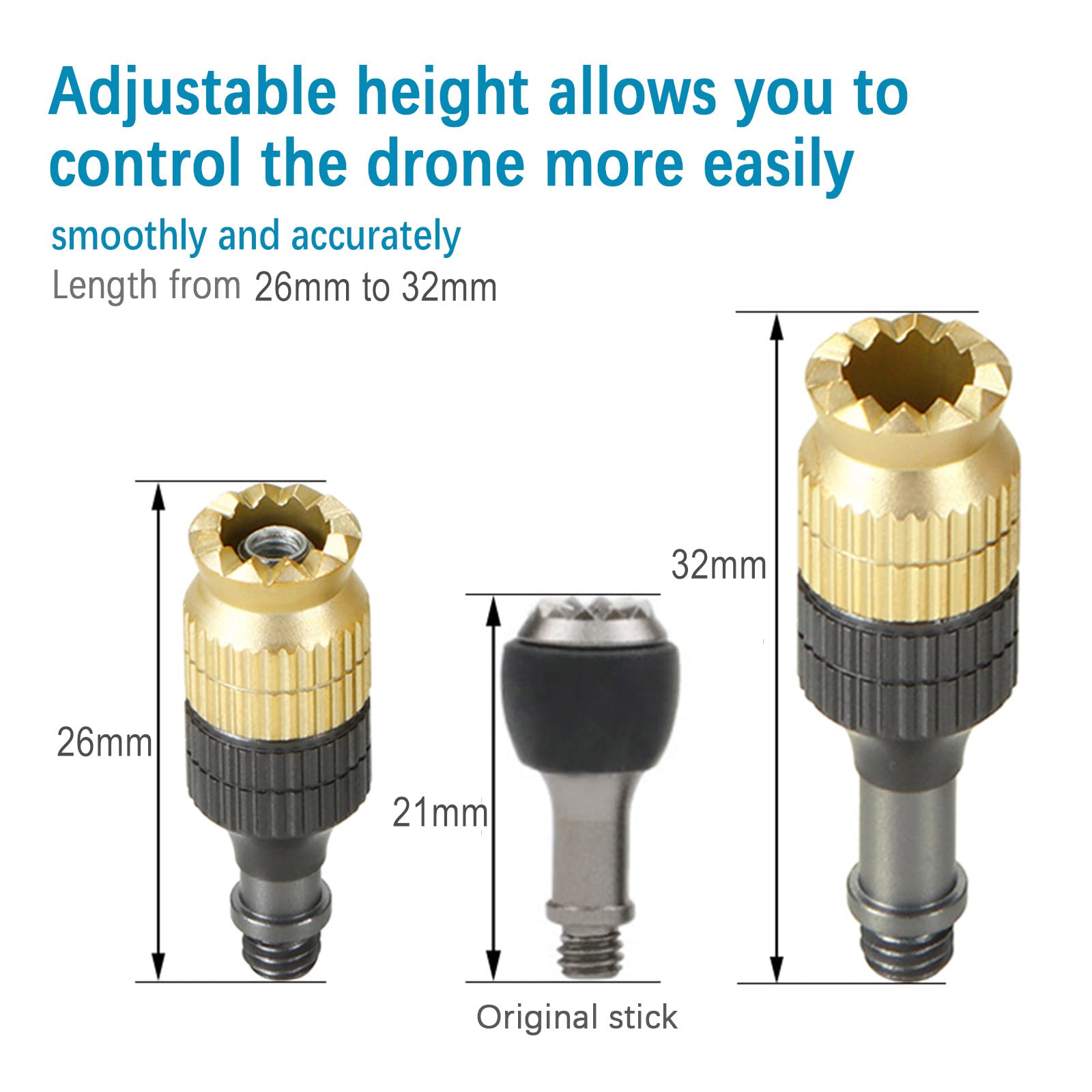 KEYESMINER Accessori per droni for DJI Mini 2 Telecomando Joystick Rocker Stick Damper for DJI Mavic Air 2/Air 2s/Mini 2 Drone Accessori sostituibile (Color : Light Grey