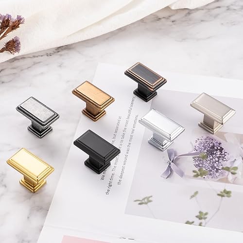 Miniatura 6 de Pomo de latón antiguo, ZK2206 para armario de cocina, paquete de 10, mango rectangular, herrajes sólidos para cajón, aparador, baño, tocador, puerta