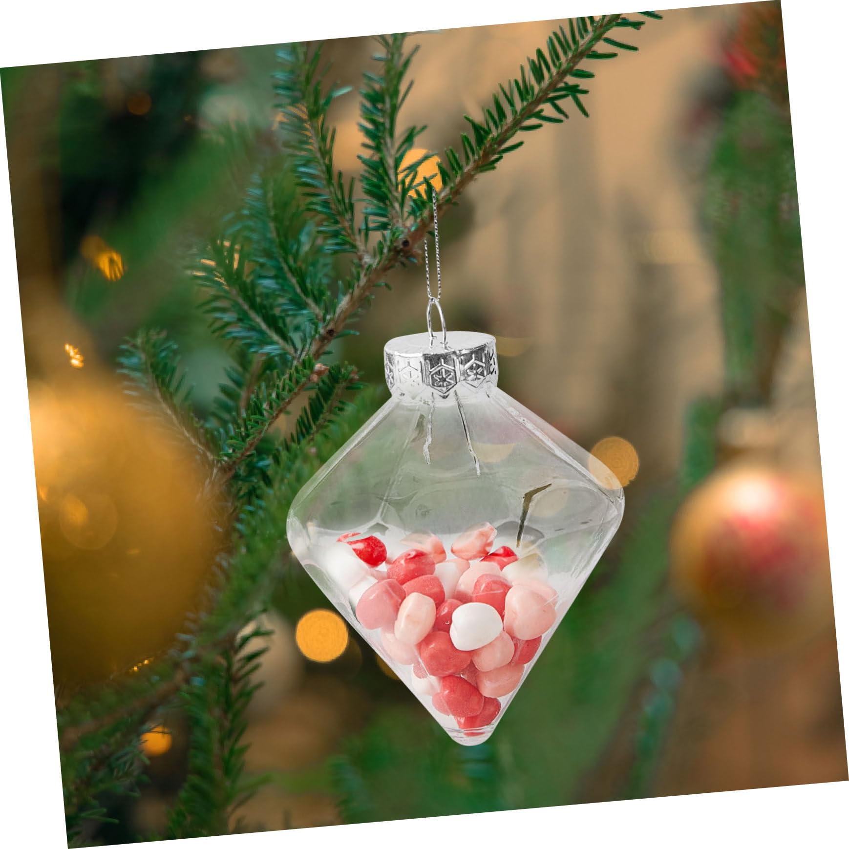 Boules de Noël Transparentes en Plastique Creuses Lot de 8 Décorations Suspendues Créatives à Remplir Accessoires Cordon pour Fêtes et Mariages