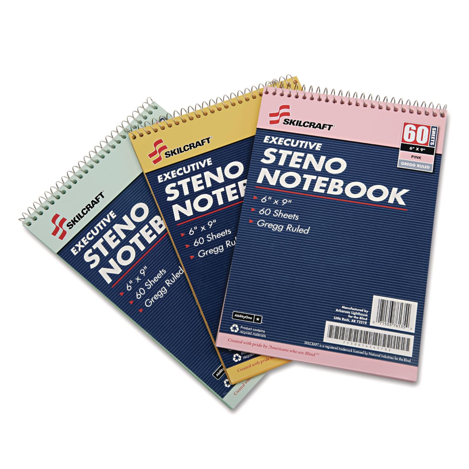 AbilityOne® - NSN4545702 - Assorted Pastel - Colored Steno Pads