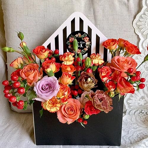 Miniatura 3 de BBJ WRAPS Caja de papel de envoltura de flores, cajas de embalaje de ramo de floristería para suministros de arreglos florales, 5 unidades, 7.9 x