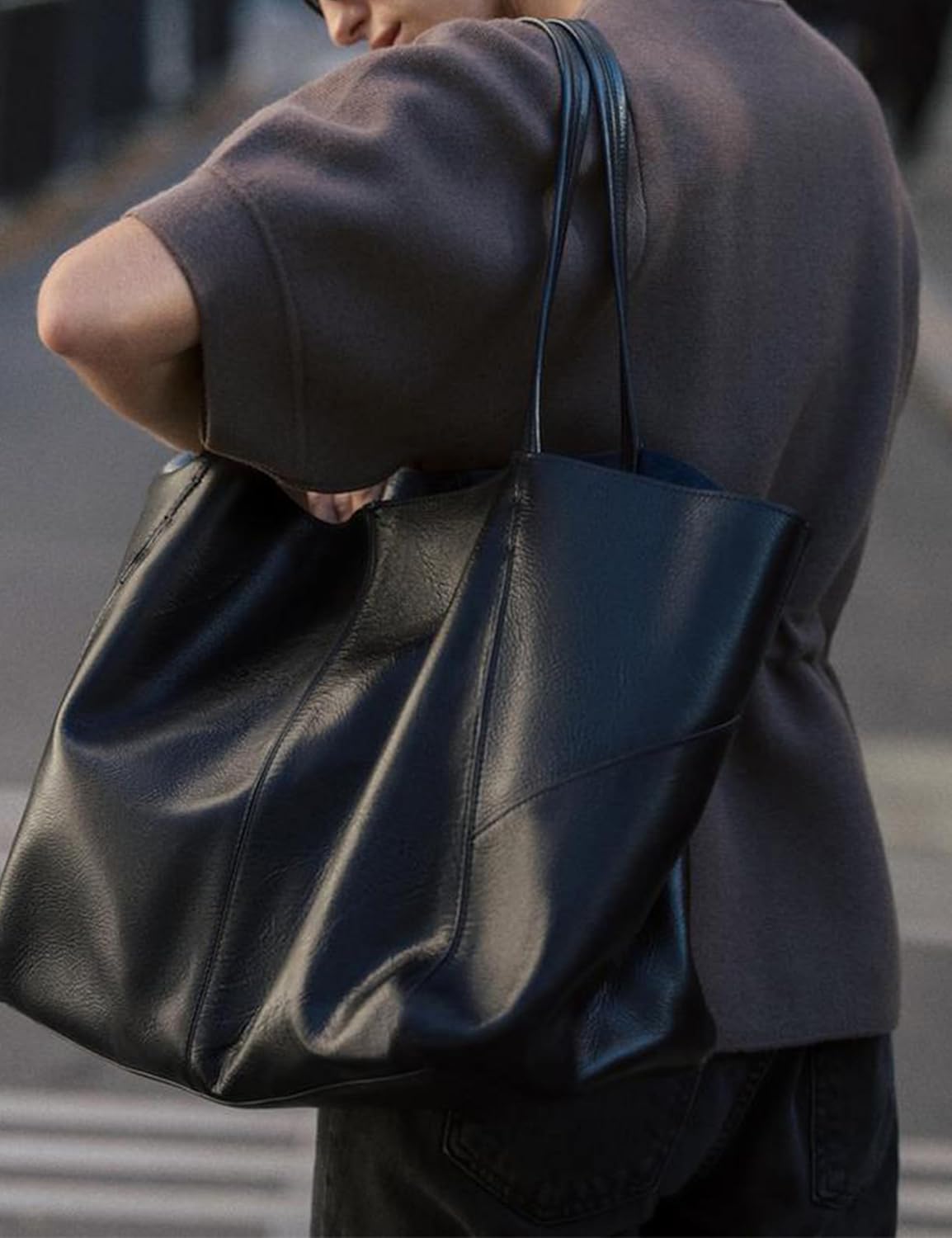 Zhiyouni Women's Short Sleeves Sweater Round Neck Belted Knit Peplum Tops Jumper Pullover - Image 3