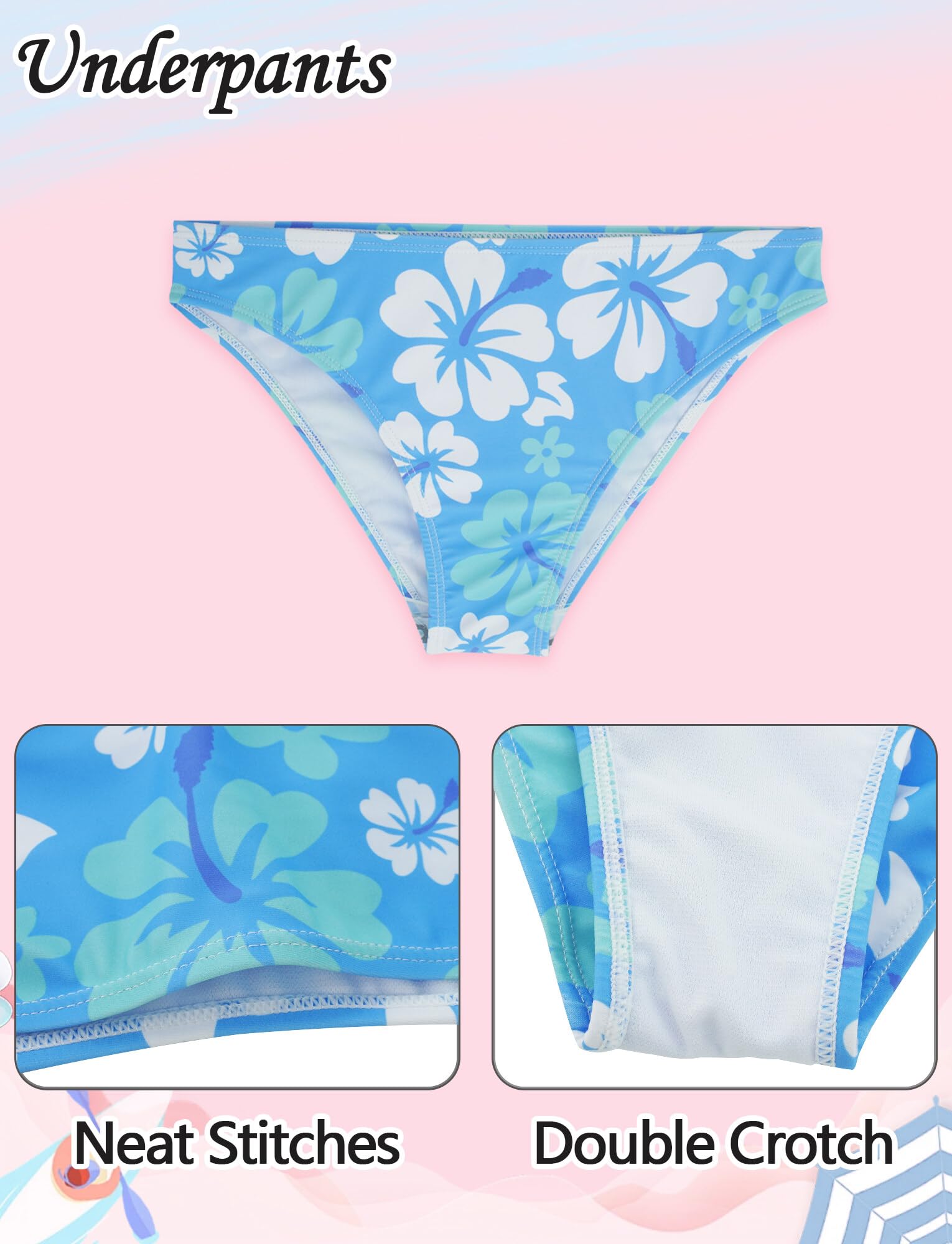 Happy Cherry Ensemble Maillots de Bain Bikini Filles 8-14 Ans Ensemble de Bikini Plage 3 Pièces Piscine Natation Bikini de Plage Vacance Été