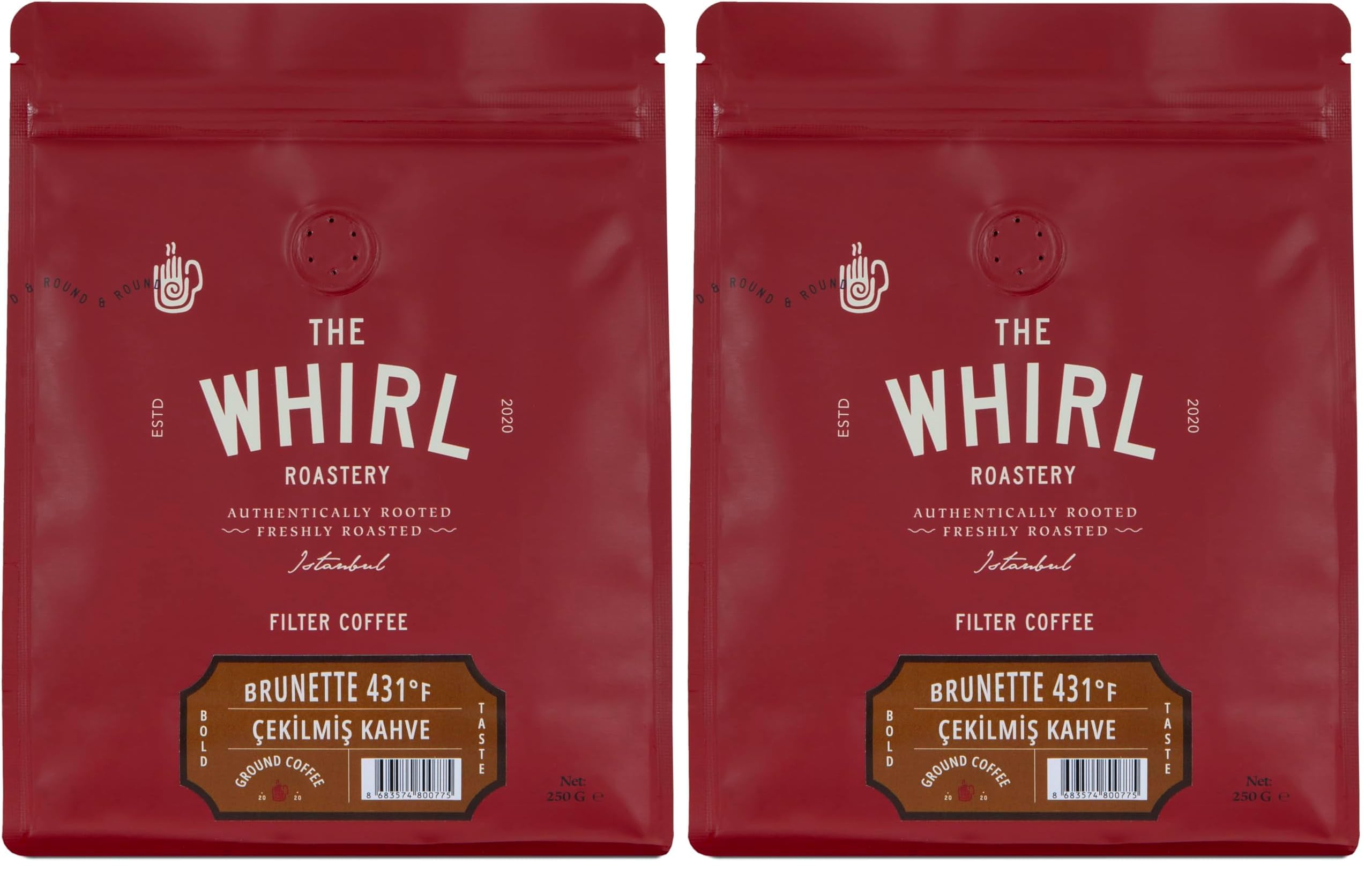 THE WHIRL Filtre Strong 431°F Öğütülmüş 250 g (2 paketi)