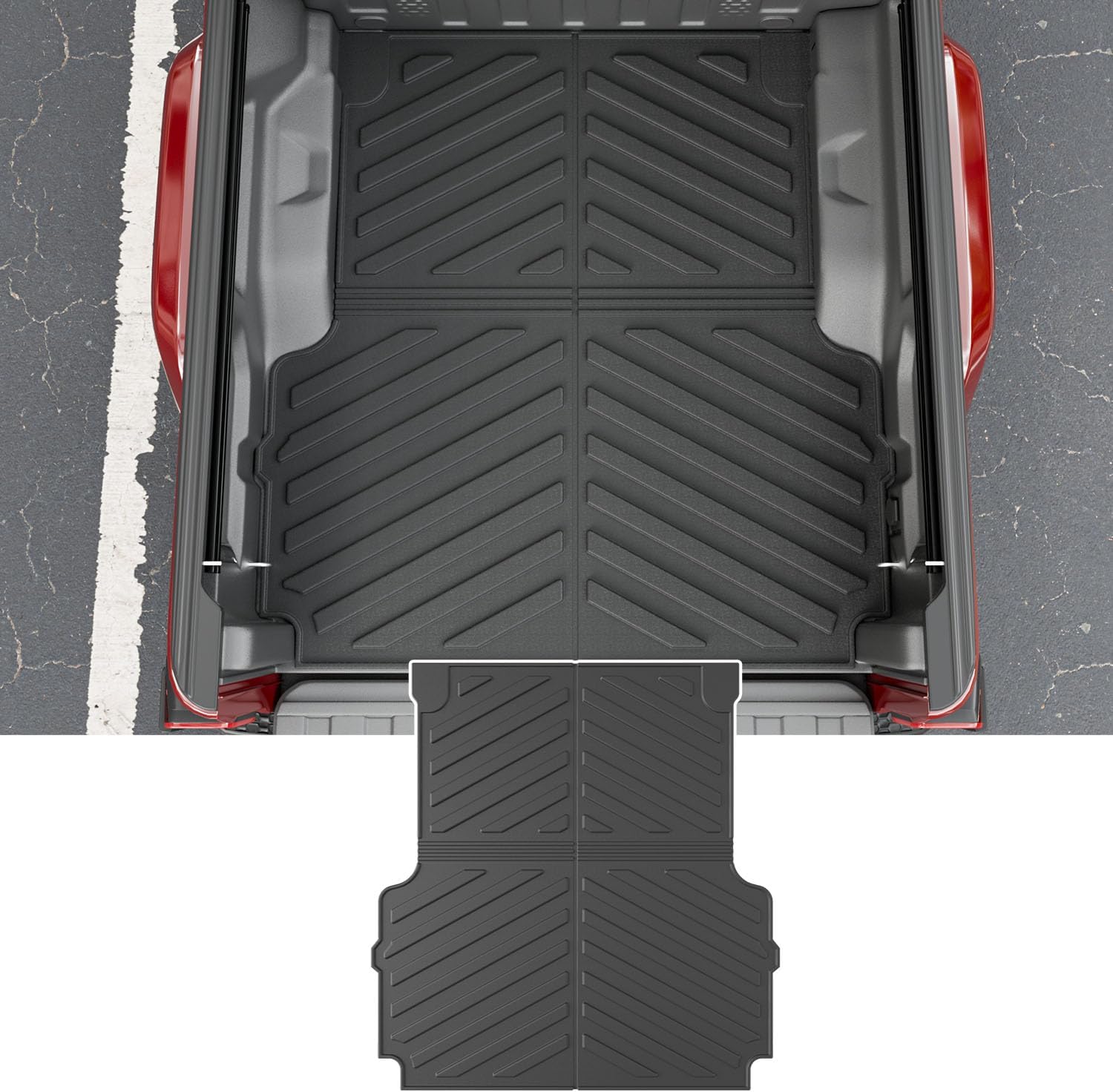 powoq Truck Bed Mat Compatible with 2020-2025 Jeep Gladiator JT Bed Mat All Weather TPE Truck Mat 5 FT Bed Liner Replacement for 2020-2023 2024 2025 Jeep Gladiator Accessories (Truck Mat)